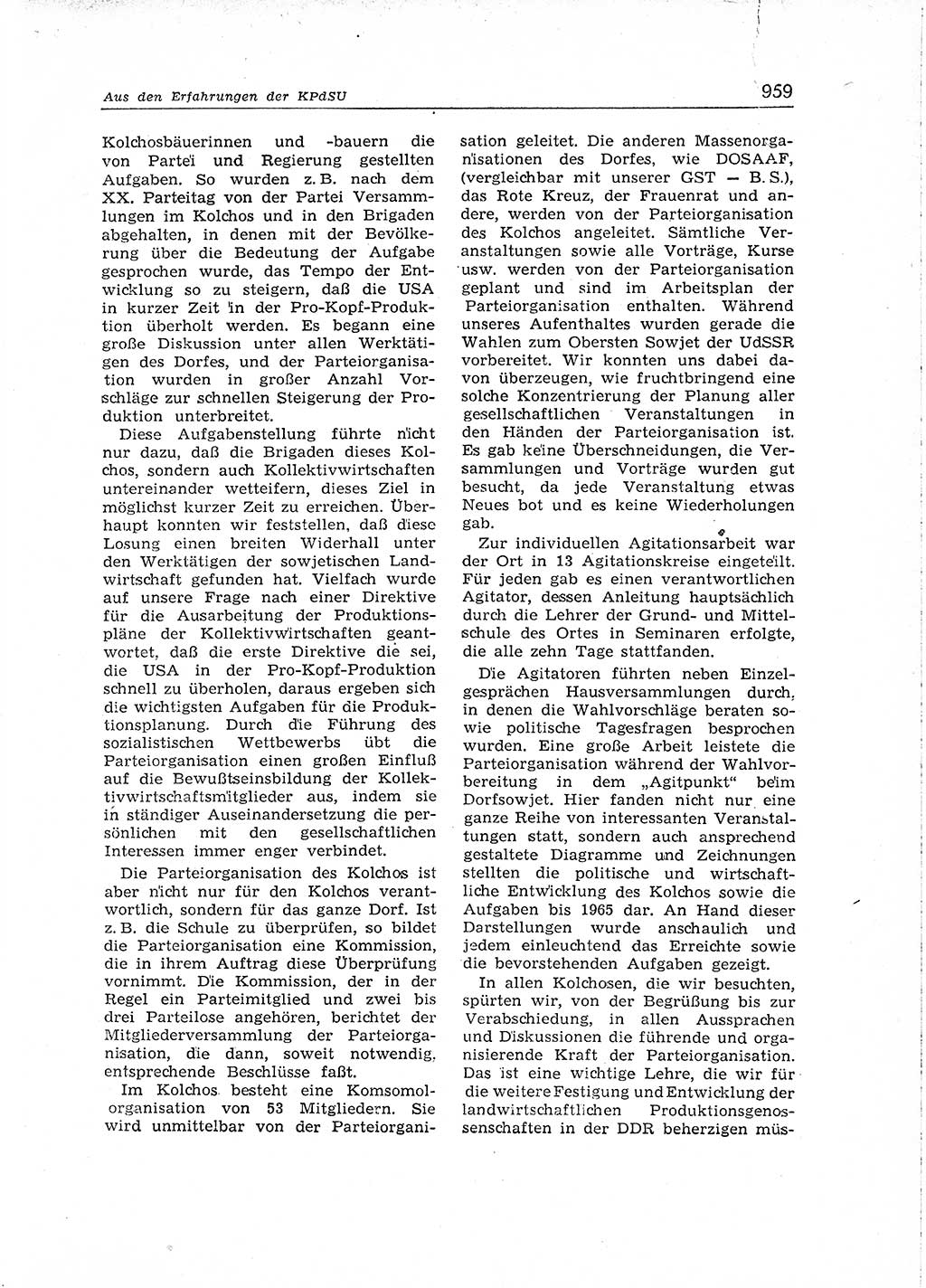 Neuer Weg (NW), Organ des Zentralkomitees (ZK) der SED (Sozialistische Einheitspartei Deutschlands) für Fragen des Parteiaufbaus und des Parteilebens, [Deutsche Demokratische Republik (DDR)] 13. Jahrgang 1958, Seite 959 (NW ZK SED DDR 1958, S. 959)