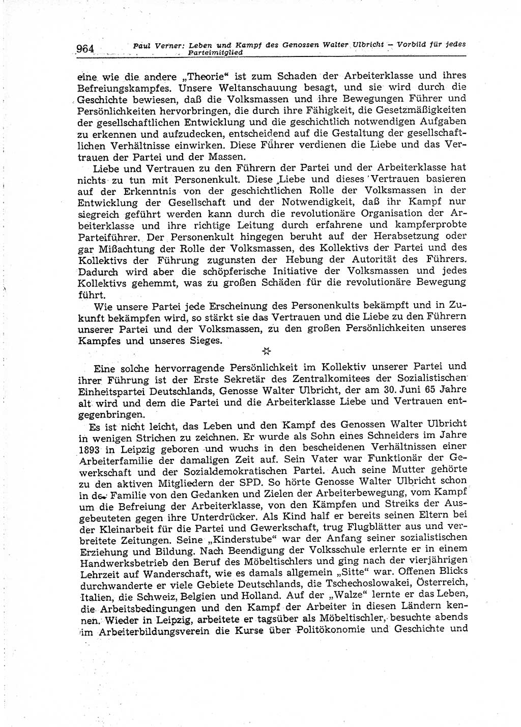 Neuer Weg (NW), Organ des Zentralkomitees (ZK) der SED (Sozialistische Einheitspartei Deutschlands) für Fragen des Parteiaufbaus und des Parteilebens, [Deutsche Demokratische Republik (DDR)] 13. Jahrgang 1958, Seite 964 (NW ZK SED DDR 1958, S. 964)