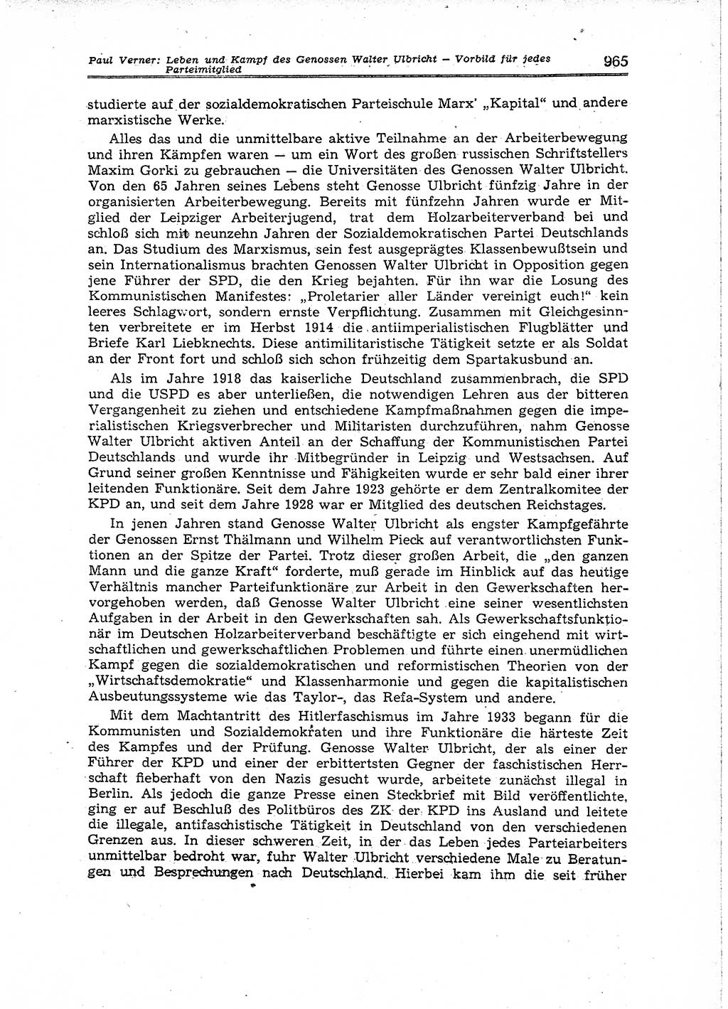 Neuer Weg (NW), Organ des Zentralkomitees (ZK) der SED (Sozialistische Einheitspartei Deutschlands) für Fragen des Parteiaufbaus und des Parteilebens, [Deutsche Demokratische Republik (DDR)] 13. Jahrgang 1958, Seite 965 (NW ZK SED DDR 1958, S. 965)