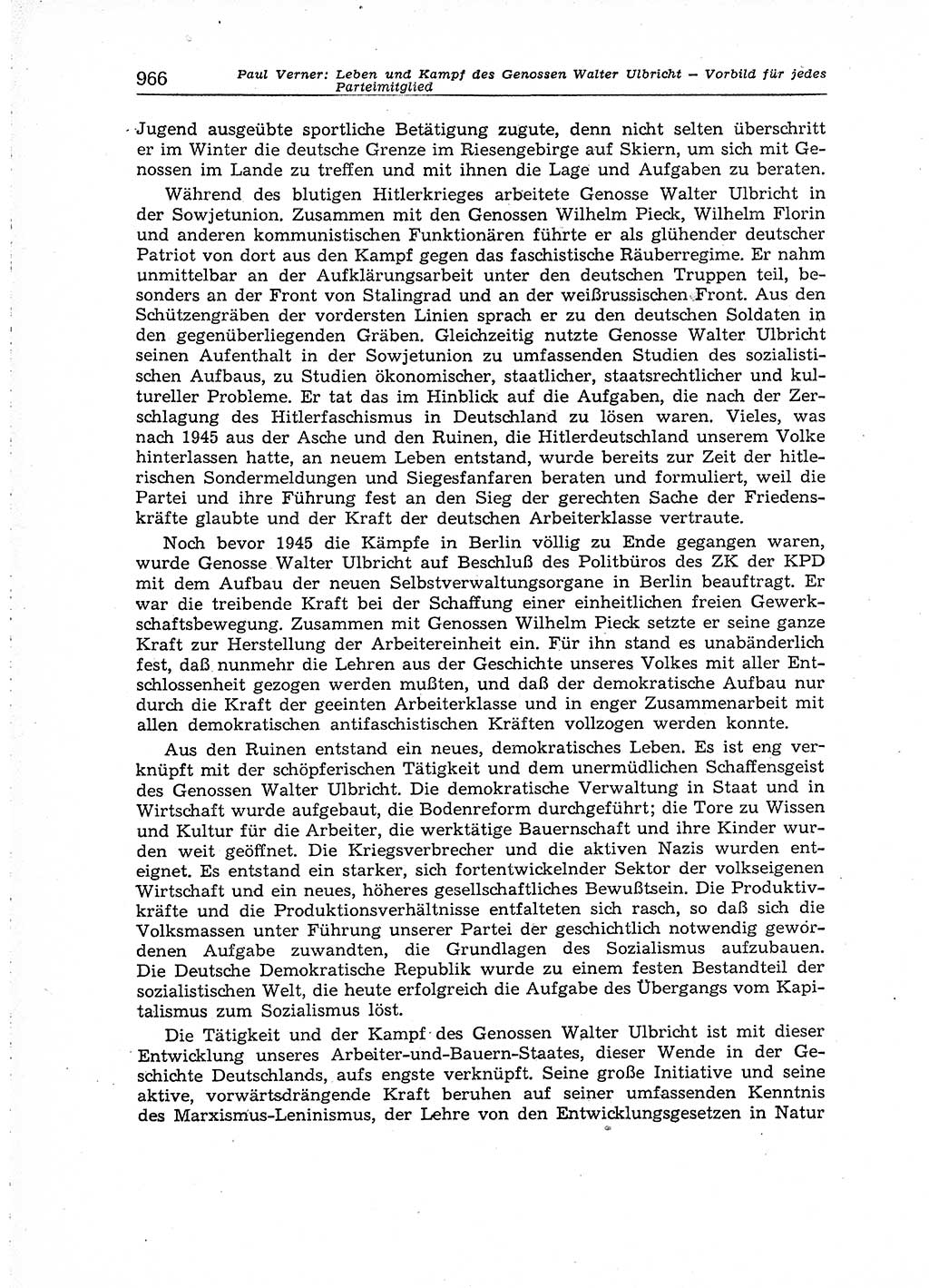 Neuer Weg (NW), Organ des Zentralkomitees (ZK) der SED (Sozialistische Einheitspartei Deutschlands) für Fragen des Parteiaufbaus und des Parteilebens, [Deutsche Demokratische Republik (DDR)] 13. Jahrgang 1958, Seite 966 (NW ZK SED DDR 1958, S. 966)
