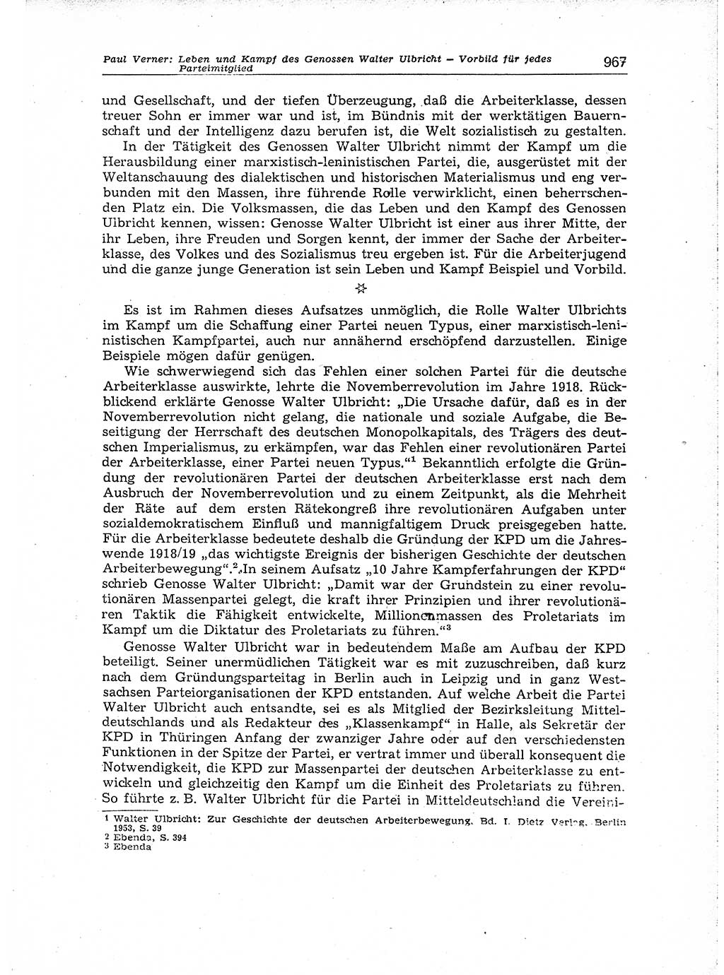 Neuer Weg (NW), Organ des Zentralkomitees (ZK) der SED (Sozialistische Einheitspartei Deutschlands) für Fragen des Parteiaufbaus und des Parteilebens, [Deutsche Demokratische Republik (DDR)] 13. Jahrgang 1958, Seite 967 (NW ZK SED DDR 1958, S. 967)