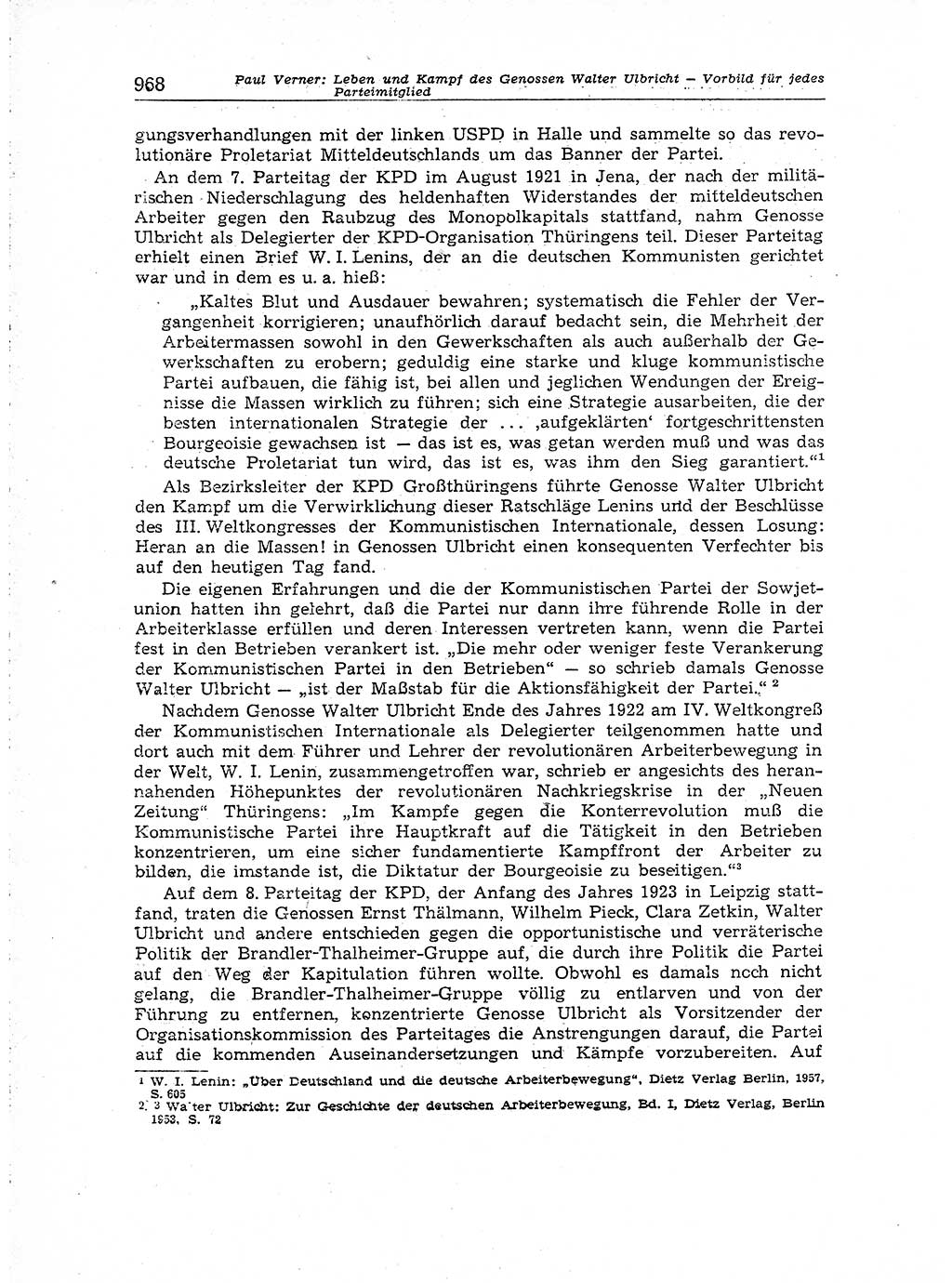 Neuer Weg (NW), Organ des Zentralkomitees (ZK) der SED (Sozialistische Einheitspartei Deutschlands) für Fragen des Parteiaufbaus und des Parteilebens, [Deutsche Demokratische Republik (DDR)] 13. Jahrgang 1958, Seite 968 (NW ZK SED DDR 1958, S. 968)