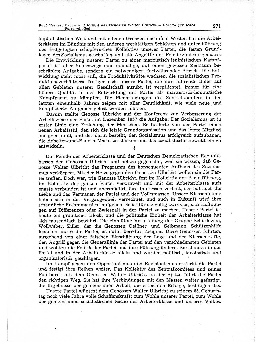 Neuer Weg (NW), Organ des Zentralkomitees (ZK) der SED (Sozialistische Einheitspartei Deutschlands) für Fragen des Parteiaufbaus und des Parteilebens, [Deutsche Demokratische Republik (DDR)] 13. Jahrgang 1958, Seite 971 (NW ZK SED DDR 1958, S. 971)