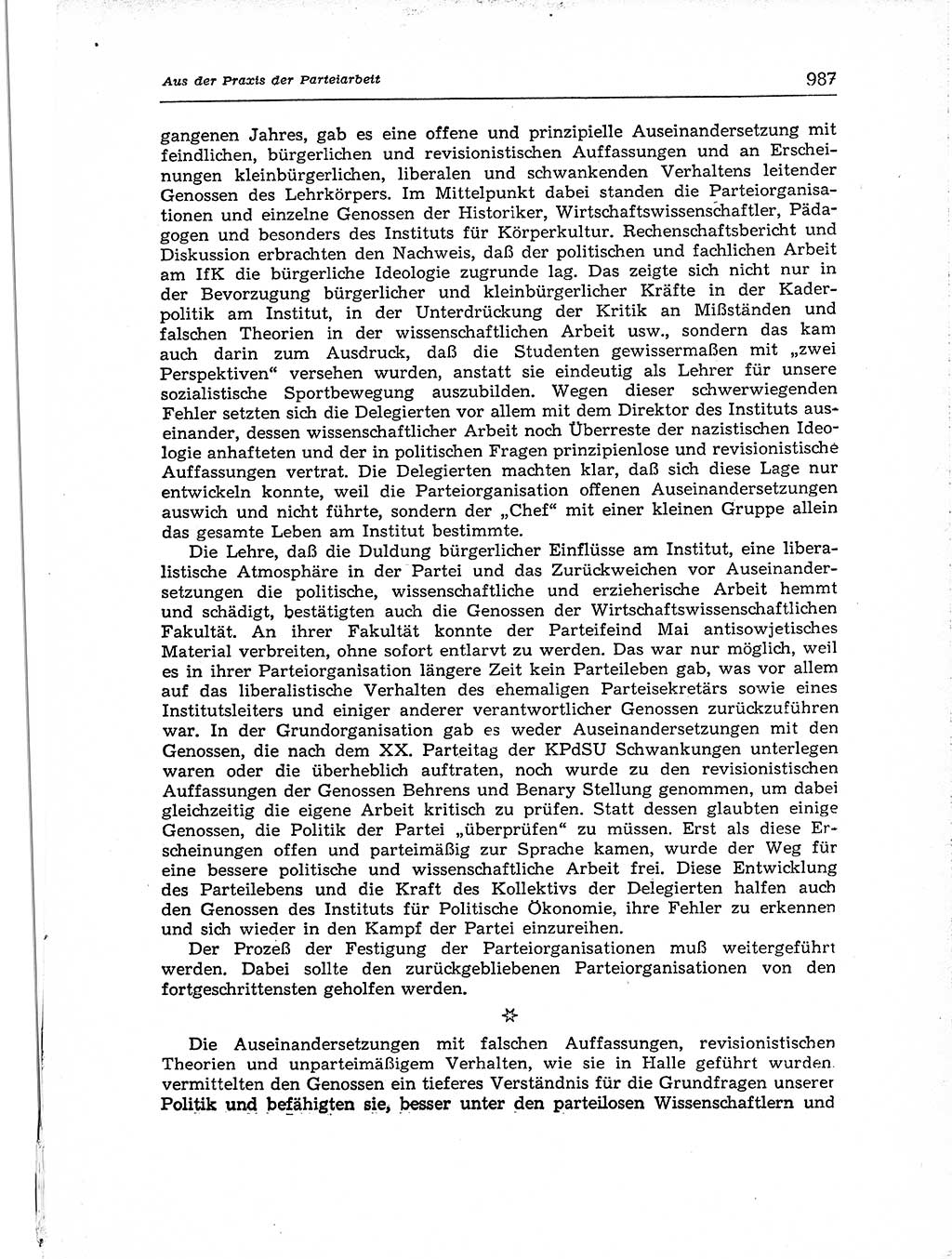 Neuer Weg (NW), Organ des Zentralkomitees (ZK) der SED (Sozialistische Einheitspartei Deutschlands) für Fragen des Parteiaufbaus und des Parteilebens, [Deutsche Demokratische Republik (DDR)] 13. Jahrgang 1958, Seite 987 (NW ZK SED DDR 1958, S. 987)