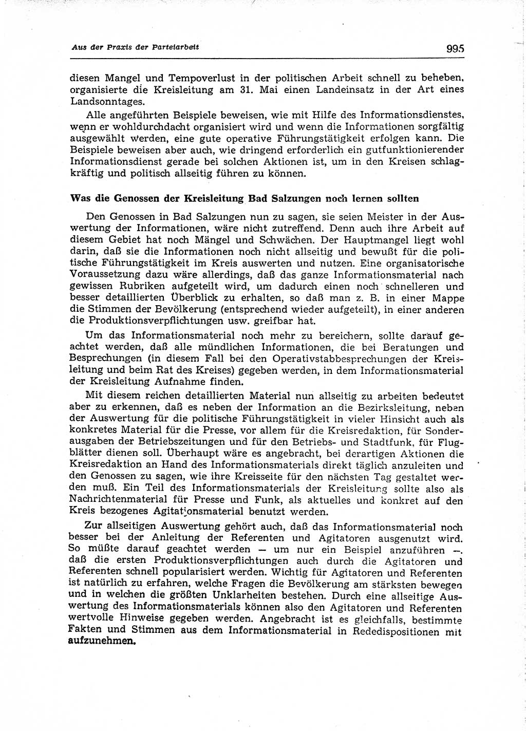 Neuer Weg (NW), Organ des Zentralkomitees (ZK) der SED (Sozialistische Einheitspartei Deutschlands) für Fragen des Parteiaufbaus und des Parteilebens, [Deutsche Demokratische Republik (DDR)] 13. Jahrgang 1958, Seite 995 (NW ZK SED DDR 1958, S. 995)