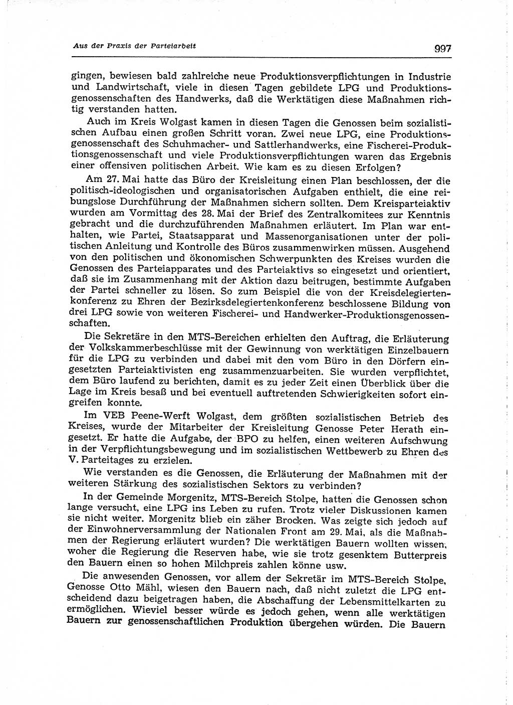 Neuer Weg (NW), Organ des Zentralkomitees (ZK) der SED (Sozialistische Einheitspartei Deutschlands) für Fragen des Parteiaufbaus und des Parteilebens, [Deutsche Demokratische Republik (DDR)] 13. Jahrgang 1958, Seite 997 (NW ZK SED DDR 1958, S. 997)