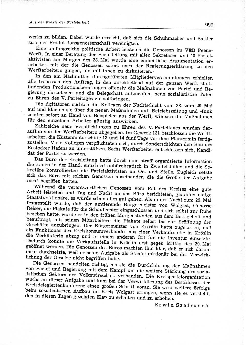 Neuer Weg (NW), Organ des Zentralkomitees (ZK) der SED (Sozialistische Einheitspartei Deutschlands) für Fragen des Parteiaufbaus und des Parteilebens, [Deutsche Demokratische Republik (DDR)] 13. Jahrgang 1958, Seite 999 (NW ZK SED DDR 1958, S. 999)