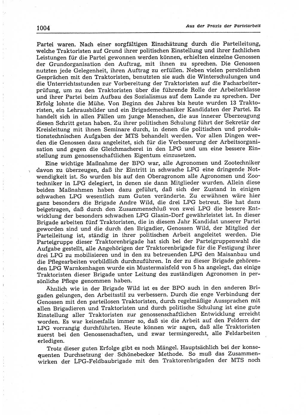 Neuer Weg (NW), Organ des Zentralkomitees (ZK) der SED (Sozialistische Einheitspartei Deutschlands) für Fragen des Parteiaufbaus und des Parteilebens, [Deutsche Demokratische Republik (DDR)] 13. Jahrgang 1958, Seite 1004 (NW ZK SED DDR 1958, S. 1004)