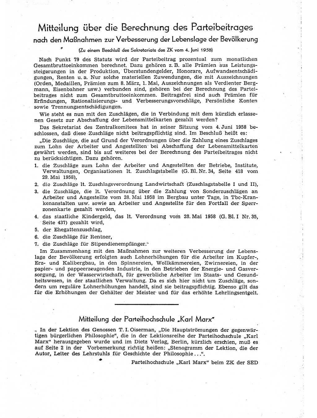 Neuer Weg (NW), Organ des Zentralkomitees (ZK) der SED (Sozialistische Einheitspartei Deutschlands) für Fragen des Parteiaufbaus und des Parteilebens, [Deutsche Demokratische Republik (DDR)] 13. Jahrgang 1958, Seite 1023 (NW ZK SED DDR 1958, S. 1023)