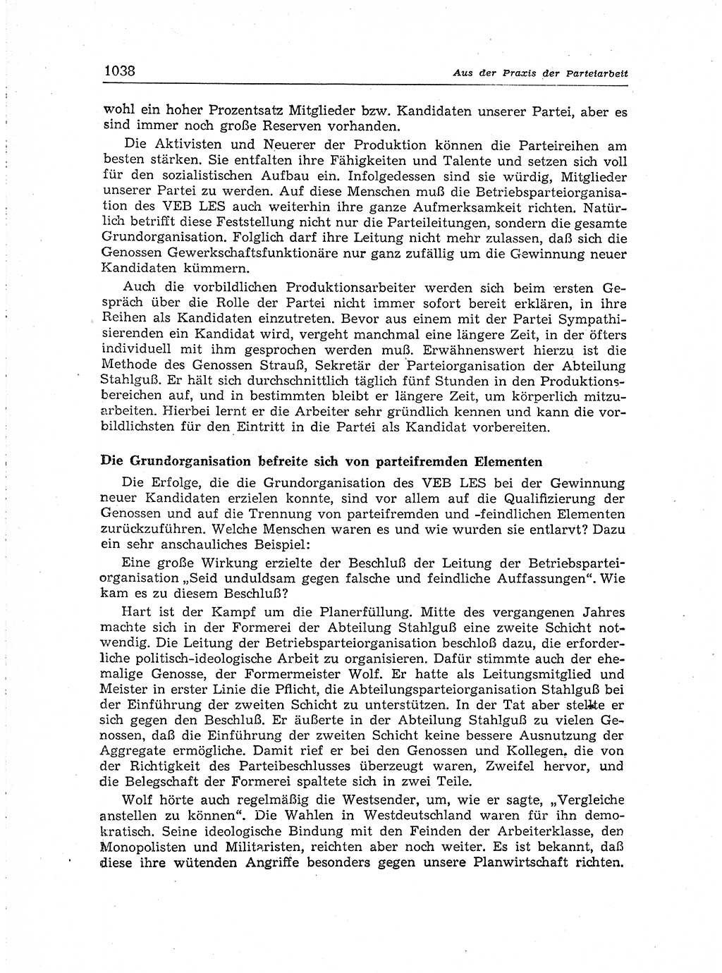 Neuer Weg (NW), Organ des Zentralkomitees (ZK) der SED (Sozialistische Einheitspartei Deutschlands) für Fragen des Parteiaufbaus und des Parteilebens, [Deutsche Demokratische Republik (DDR)] 13. Jahrgang 1958, Seite 1038 (NW ZK SED DDR 1958, S. 1038)