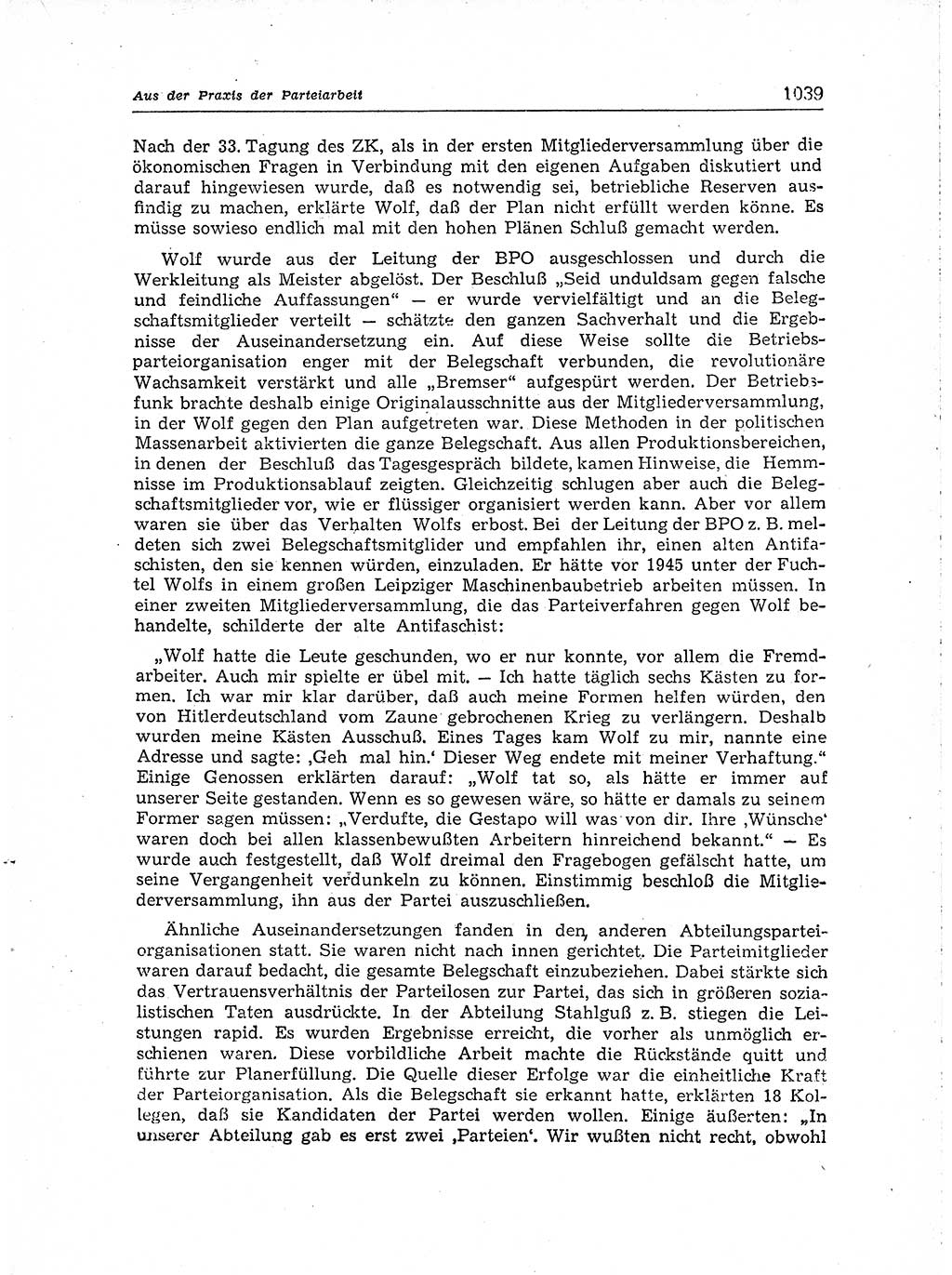 Neuer Weg (NW), Organ des Zentralkomitees (ZK) der SED (Sozialistische Einheitspartei Deutschlands) für Fragen des Parteiaufbaus und des Parteilebens, [Deutsche Demokratische Republik (DDR)] 13. Jahrgang 1958, Seite 1039 (NW ZK SED DDR 1958, S. 1039)