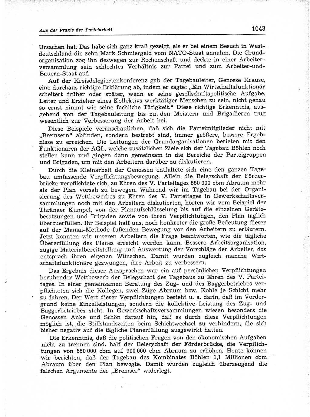 Neuer Weg (NW), Organ des Zentralkomitees (ZK) der SED (Sozialistische Einheitspartei Deutschlands) für Fragen des Parteiaufbaus und des Parteilebens, [Deutsche Demokratische Republik (DDR)] 13. Jahrgang 1958, Seite 1043 (NW ZK SED DDR 1958, S. 1043)