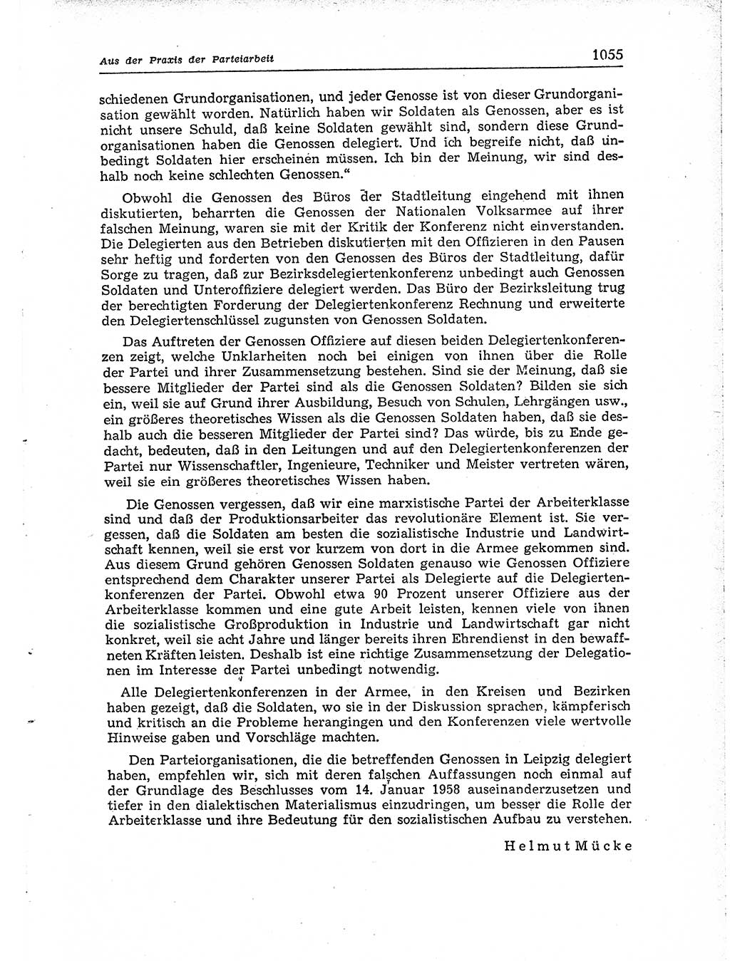 Neuer Weg (NW), Organ des Zentralkomitees (ZK) der SED (Sozialistische Einheitspartei Deutschlands) für Fragen des Parteiaufbaus und des Parteilebens, [Deutsche Demokratische Republik (DDR)] 13. Jahrgang 1958, Seite 1055 (NW ZK SED DDR 1958, S. 1055)