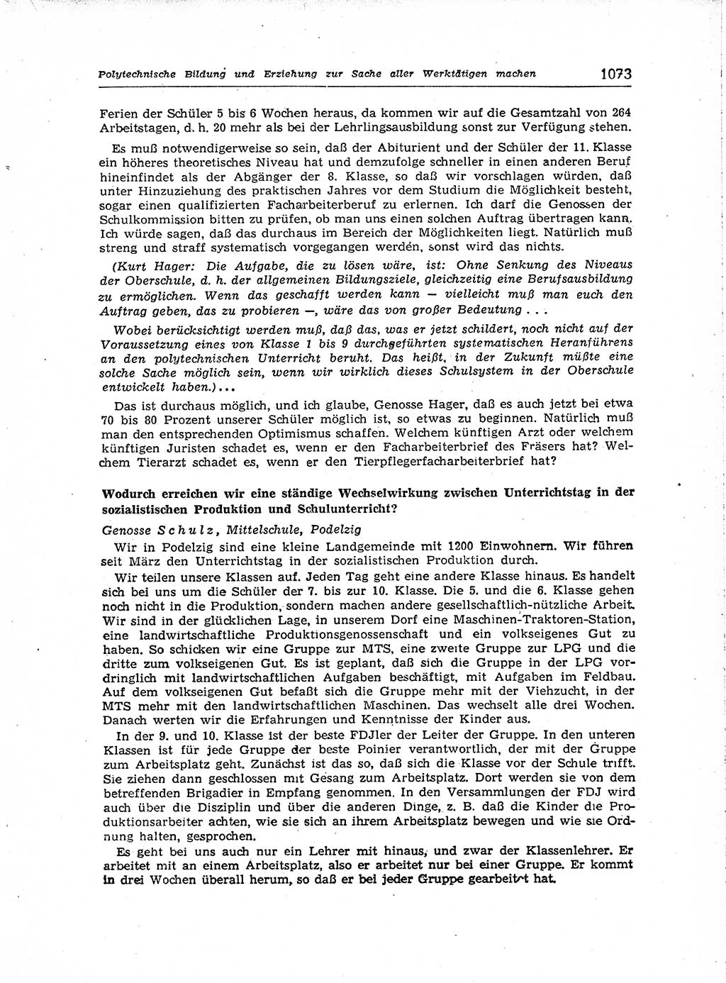 Neuer Weg (NW), Organ des Zentralkomitees (ZK) der SED (Sozialistische Einheitspartei Deutschlands) für Fragen des Parteiaufbaus und des Parteilebens, [Deutsche Demokratische Republik (DDR)] 13. Jahrgang 1958, Seite 1073 (NW ZK SED DDR 1958, S. 1073)