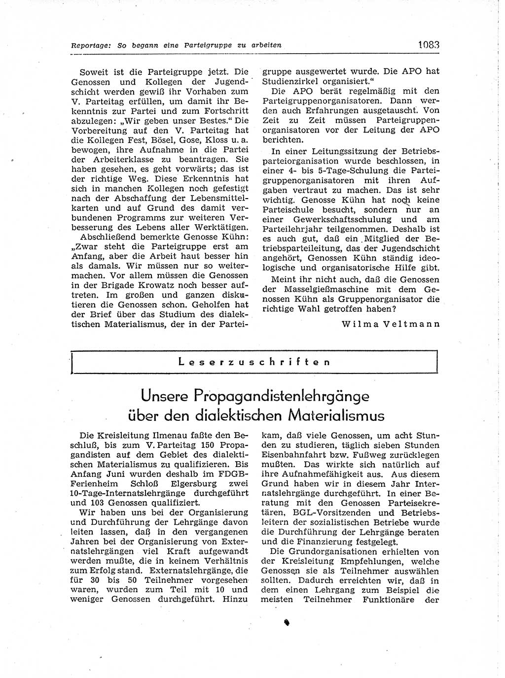 Neuer Weg (NW), Organ des Zentralkomitees (ZK) der SED (Sozialistische Einheitspartei Deutschlands) für Fragen des Parteiaufbaus und des Parteilebens, [Deutsche Demokratische Republik (DDR)] 13. Jahrgang 1958, Seite 1083 (NW ZK SED DDR 1958, S. 1083)