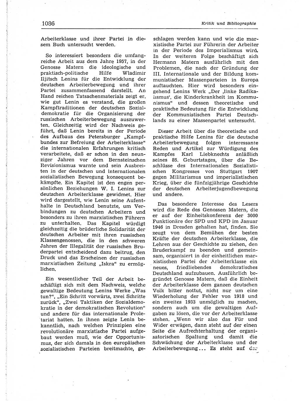 Neuer Weg (NW), Organ des Zentralkomitees (ZK) der SED (Sozialistische Einheitspartei Deutschlands) für Fragen des Parteiaufbaus und des Parteilebens, [Deutsche Demokratische Republik (DDR)] 13. Jahrgang 1958, Seite 1086 (NW ZK SED DDR 1958, S. 1086)