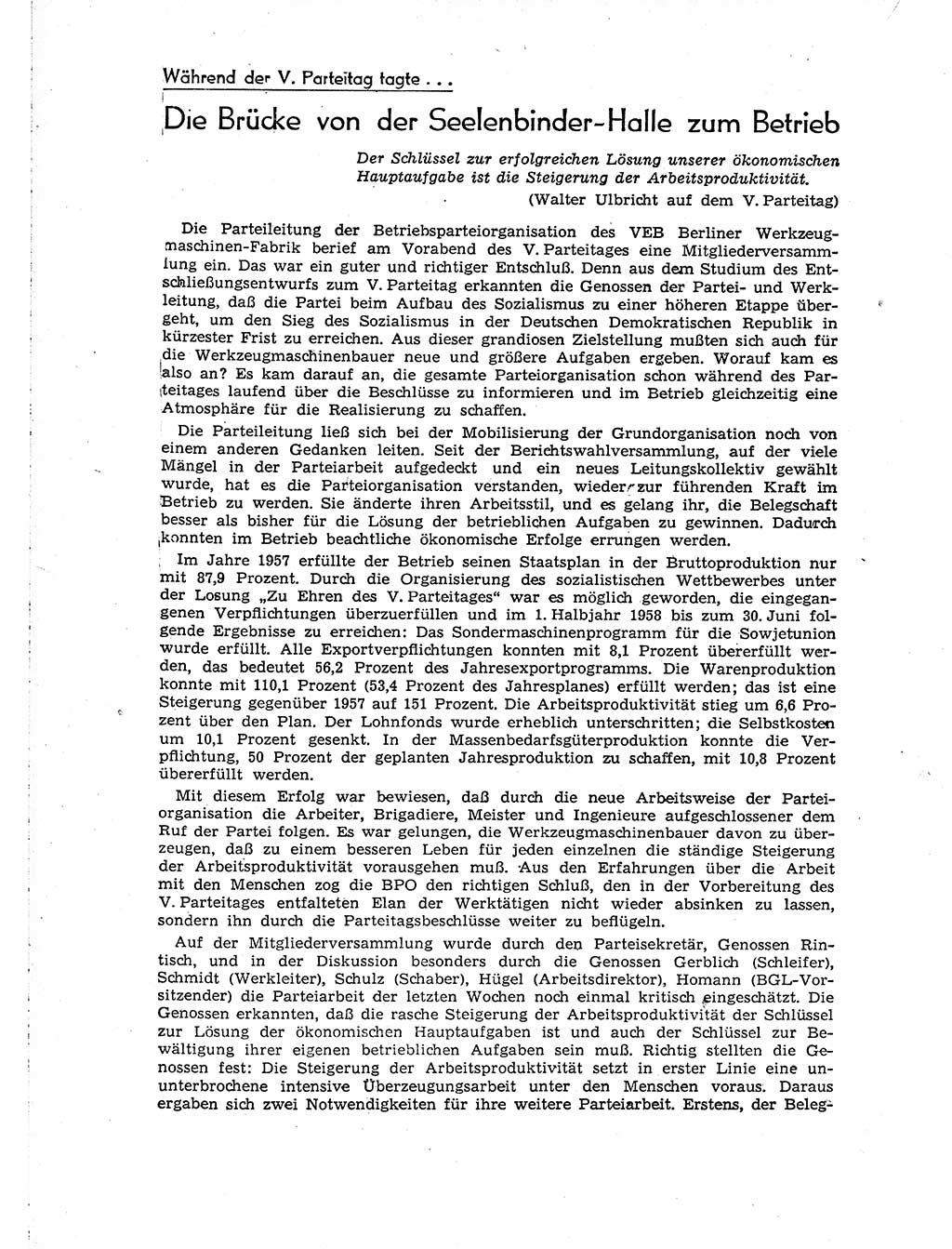 Neuer Weg (NW), Organ des Zentralkomitees (ZK) der SED (Sozialistische Einheitspartei Deutschlands) für Fragen des Parteiaufbaus und des Parteilebens, [Deutsche Demokratische Republik (DDR)] 13. Jahrgang 1958, Seite 1104 (NW ZK SED DDR 1958, S. 1104)