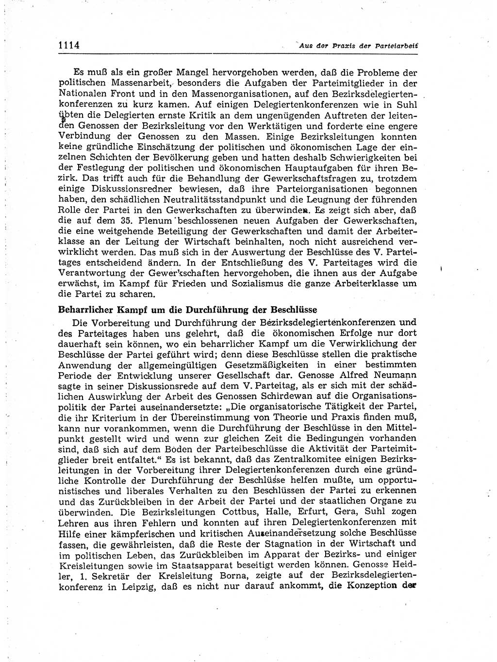 Neuer Weg (NW), Organ des Zentralkomitees (ZK) der SED (Sozialistische Einheitspartei Deutschlands) für Fragen des Parteiaufbaus und des Parteilebens, [Deutsche Demokratische Republik (DDR)] 13. Jahrgang 1958, Seite 1114 (NW ZK SED DDR 1958, S. 1114)