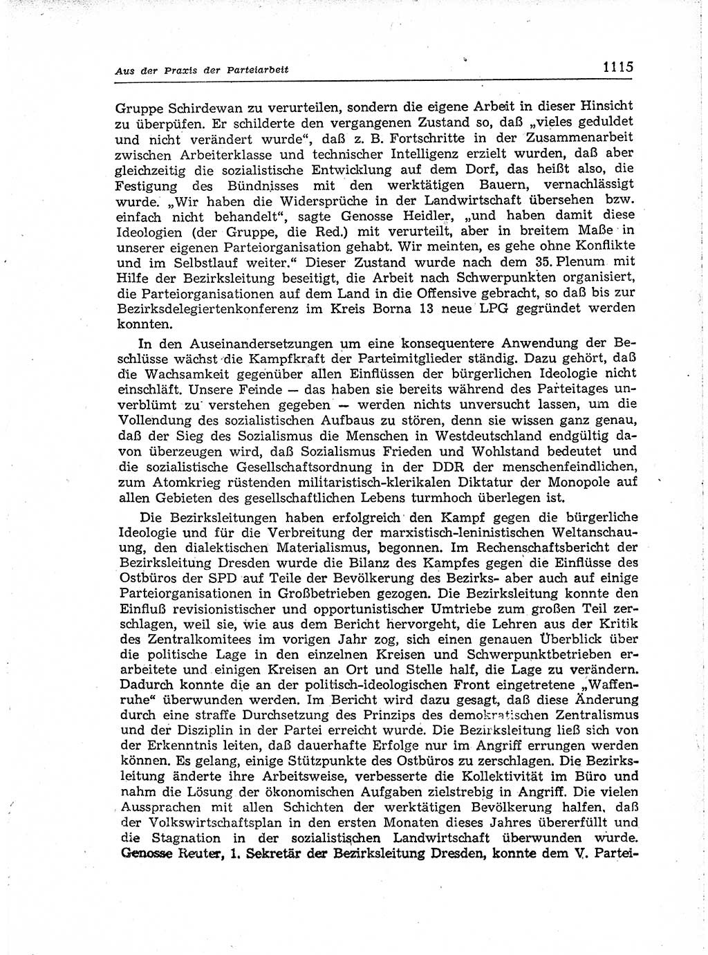 Neuer Weg (NW), Organ des Zentralkomitees (ZK) der SED (Sozialistische Einheitspartei Deutschlands) für Fragen des Parteiaufbaus und des Parteilebens, [Deutsche Demokratische Republik (DDR)] 13. Jahrgang 1958, Seite 1115 (NW ZK SED DDR 1958, S. 1115)