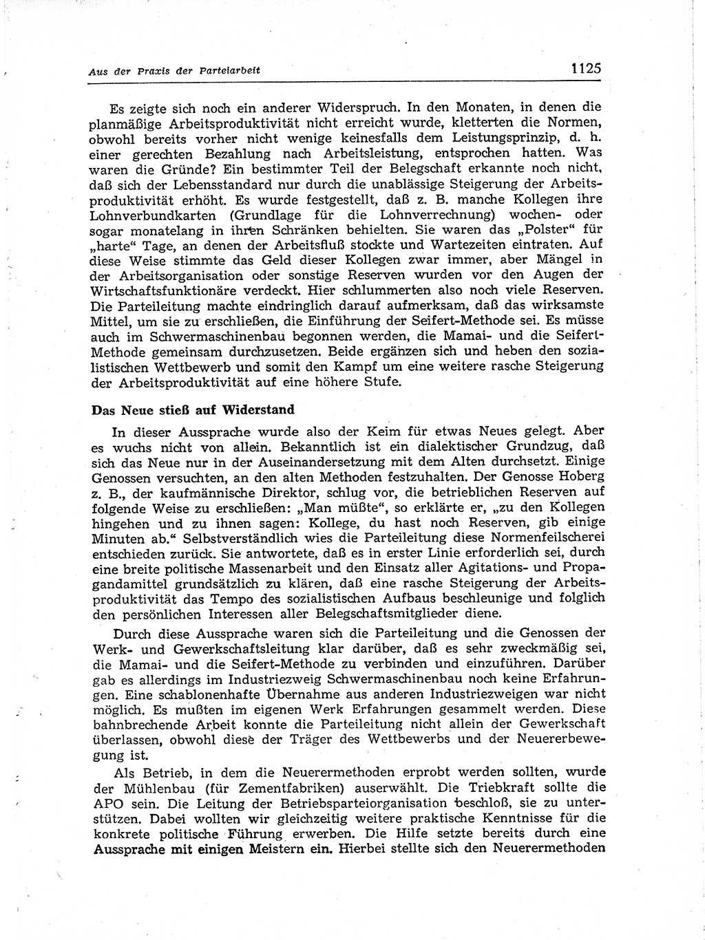 Neuer Weg (NW), Organ des Zentralkomitees (ZK) der SED (Sozialistische Einheitspartei Deutschlands) für Fragen des Parteiaufbaus und des Parteilebens, [Deutsche Demokratische Republik (DDR)] 13. Jahrgang 1958, Seite 1125 (NW ZK SED DDR 1958, S. 1125)