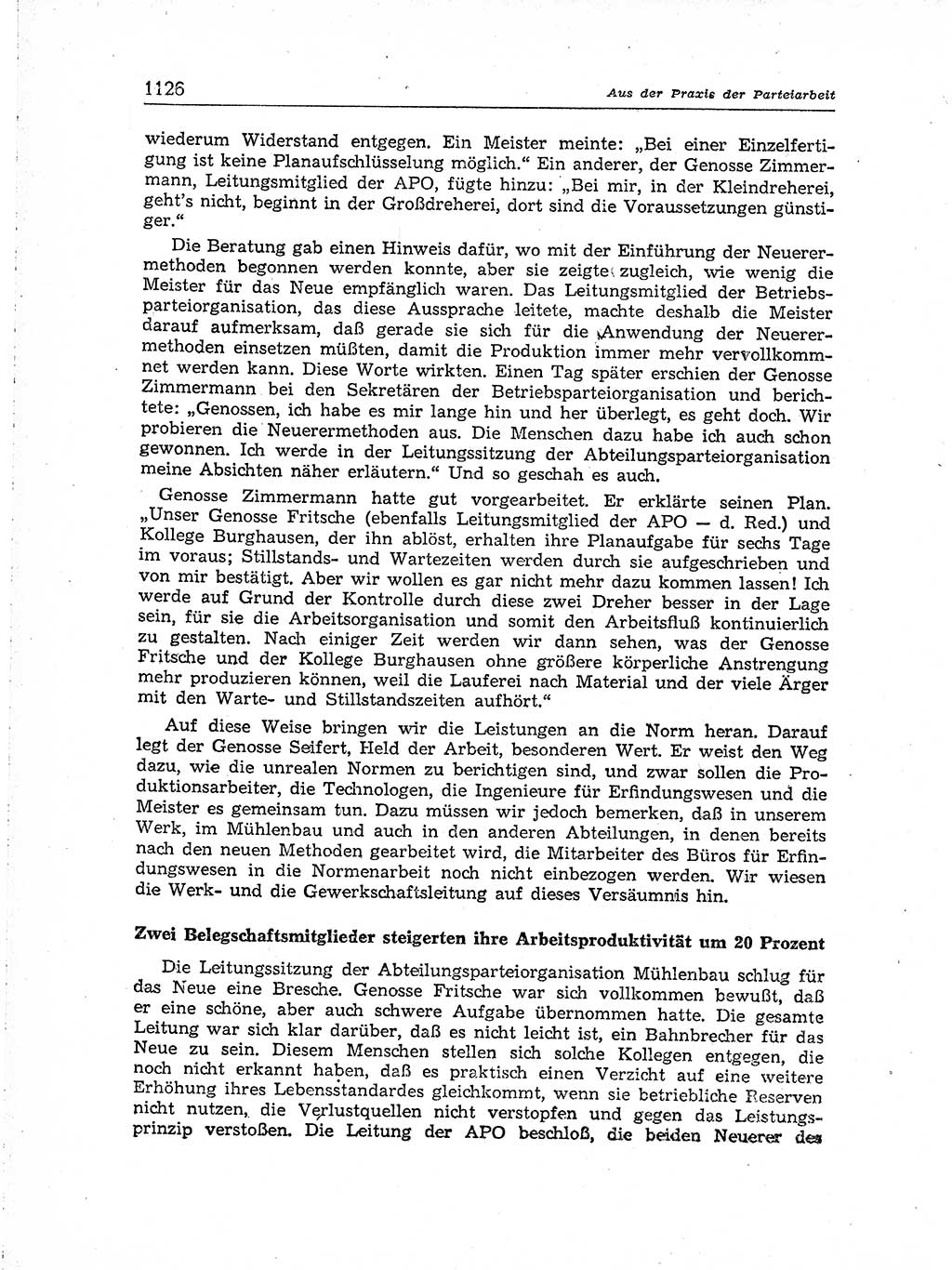 Neuer Weg (NW), Organ des Zentralkomitees (ZK) der SED (Sozialistische Einheitspartei Deutschlands) für Fragen des Parteiaufbaus und des Parteilebens, [Deutsche Demokratische Republik (DDR)] 13. Jahrgang 1958, Seite 1126 (NW ZK SED DDR 1958, S. 1126)