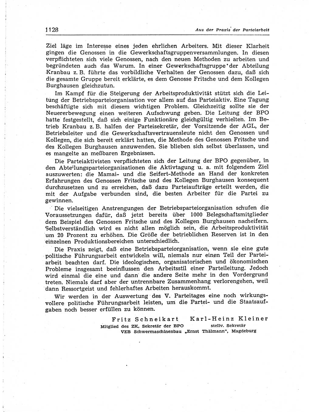 Neuer Weg (NW), Organ des Zentralkomitees (ZK) der SED (Sozialistische Einheitspartei Deutschlands) für Fragen des Parteiaufbaus und des Parteilebens, [Deutsche Demokratische Republik (DDR)] 13. Jahrgang 1958, Seite 1128 (NW ZK SED DDR 1958, S. 1128)