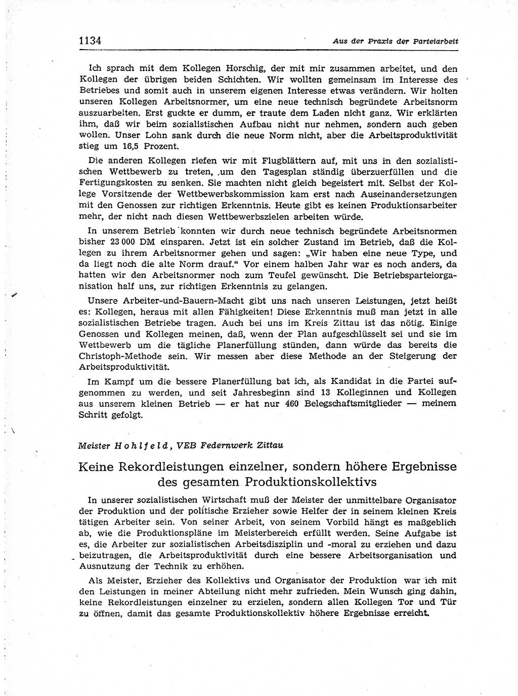 Neuer Weg (NW), Organ des Zentralkomitees (ZK) der SED (Sozialistische Einheitspartei Deutschlands) für Fragen des Parteiaufbaus und des Parteilebens, [Deutsche Demokratische Republik (DDR)] 13. Jahrgang 1958, Seite 1134 (NW ZK SED DDR 1958, S. 1134)