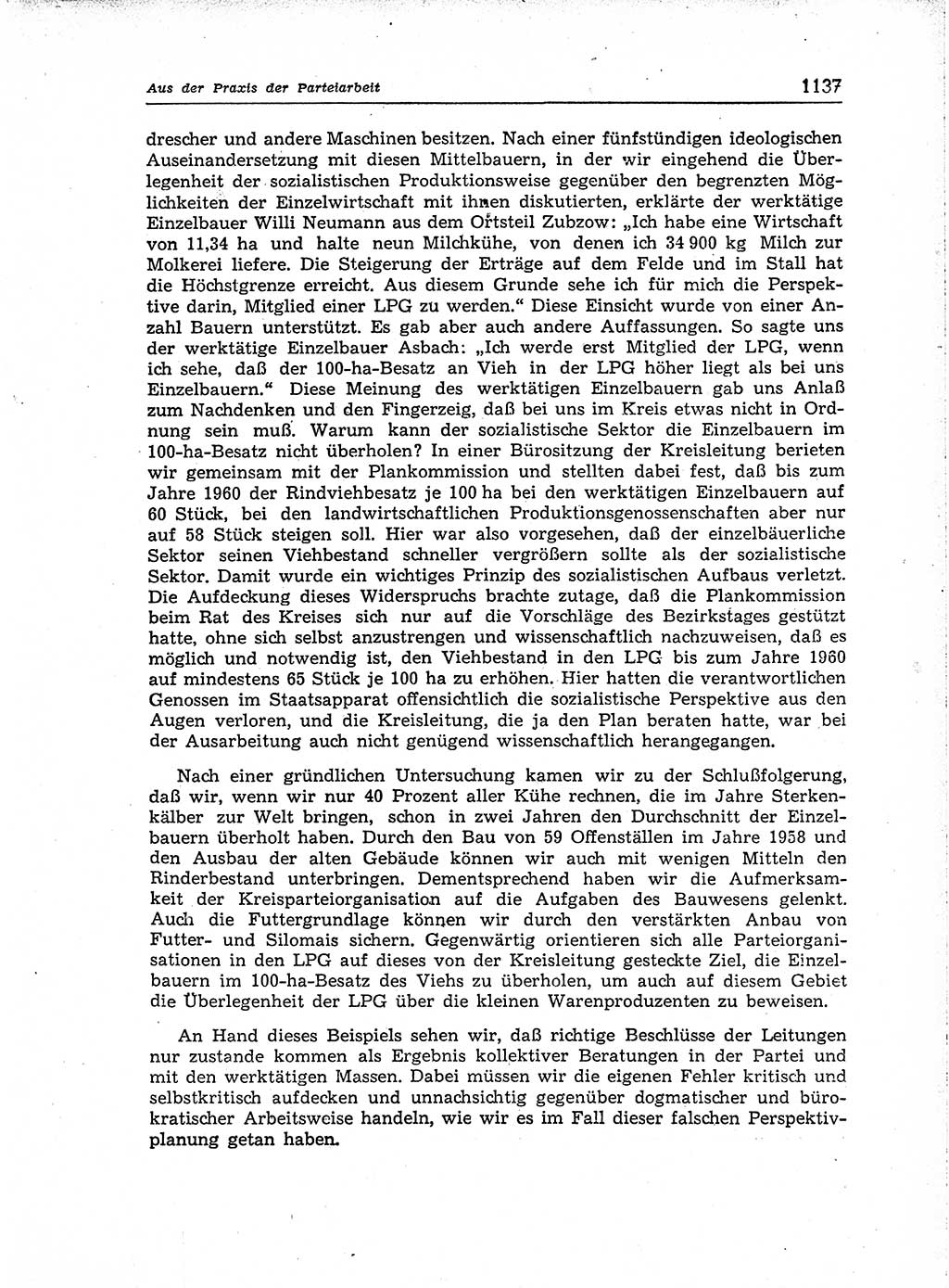 Neuer Weg (NW), Organ des Zentralkomitees (ZK) der SED (Sozialistische Einheitspartei Deutschlands) für Fragen des Parteiaufbaus und des Parteilebens, [Deutsche Demokratische Republik (DDR)] 13. Jahrgang 1958, Seite 1137 (NW ZK SED DDR 1958, S. 1137)