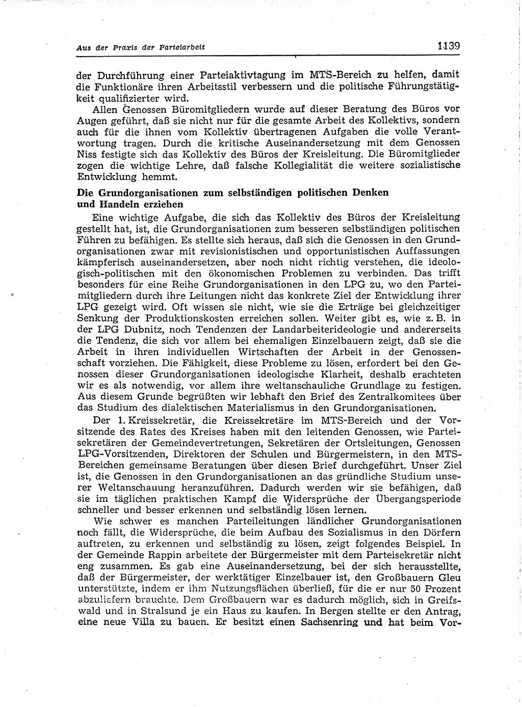 Neuer Weg (NW), Organ des Zentralkomitees (ZK) der SED (Sozialistische Einheitspartei Deutschlands) für Fragen des Parteiaufbaus und des Parteilebens, [Deutsche Demokratische Republik (DDR)] 13. Jahrgang 1958, Seite 1139 (NW ZK SED DDR 1958, S. 1139)