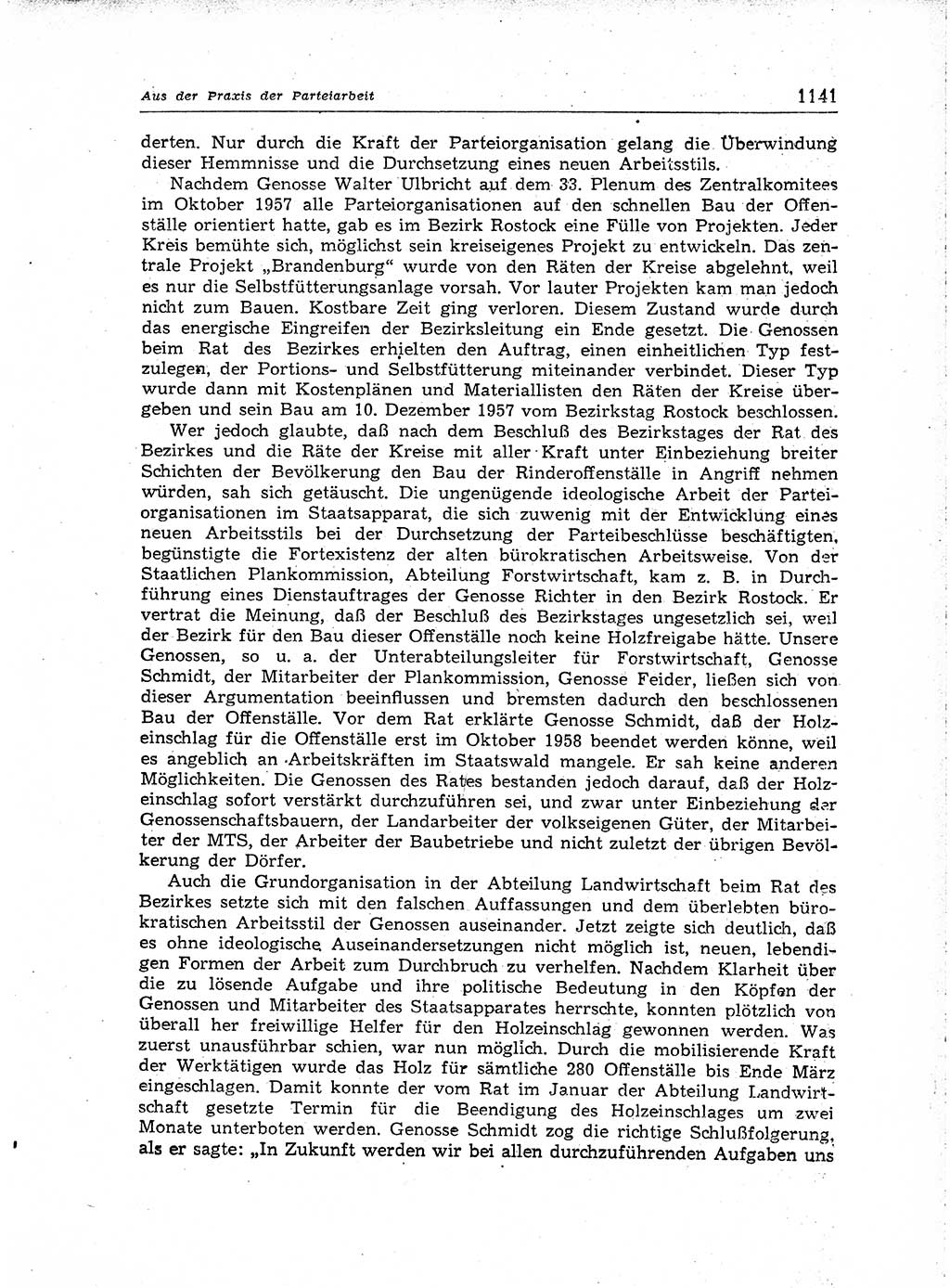 Neuer Weg (NW), Organ des Zentralkomitees (ZK) der SED (Sozialistische Einheitspartei Deutschlands) für Fragen des Parteiaufbaus und des Parteilebens, [Deutsche Demokratische Republik (DDR)] 13. Jahrgang 1958, Seite 1141 (NW ZK SED DDR 1958, S. 1141)