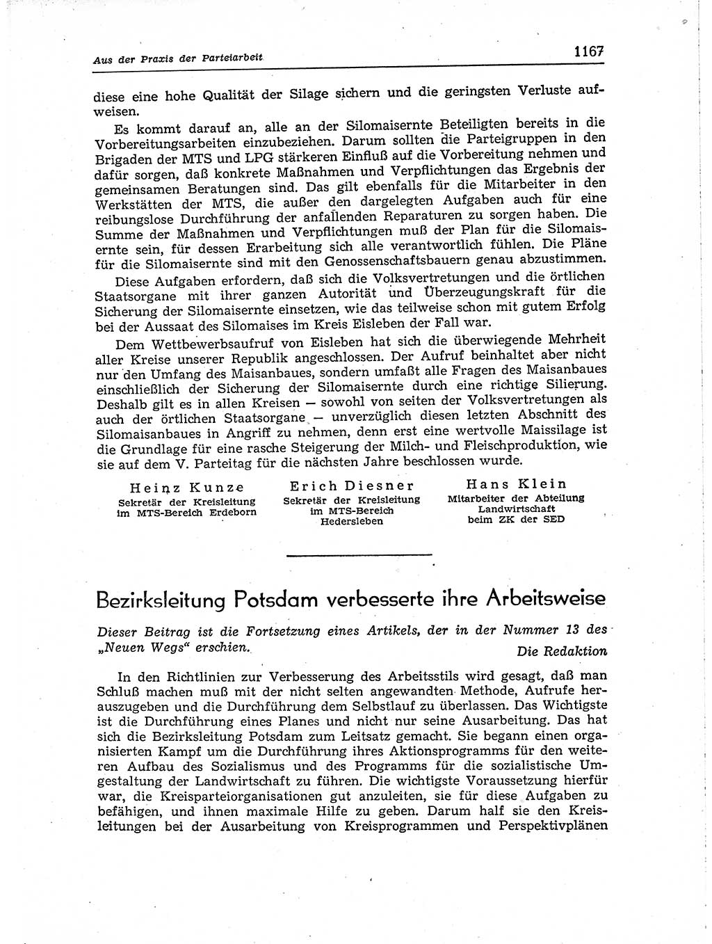 Neuer Weg (NW), Organ des Zentralkomitees (ZK) der SED (Sozialistische Einheitspartei Deutschlands) für Fragen des Parteiaufbaus und des Parteilebens, [Deutsche Demokratische Republik (DDR)] 13. Jahrgang 1958, Seite 1167 (NW ZK SED DDR 1958, S. 1167)