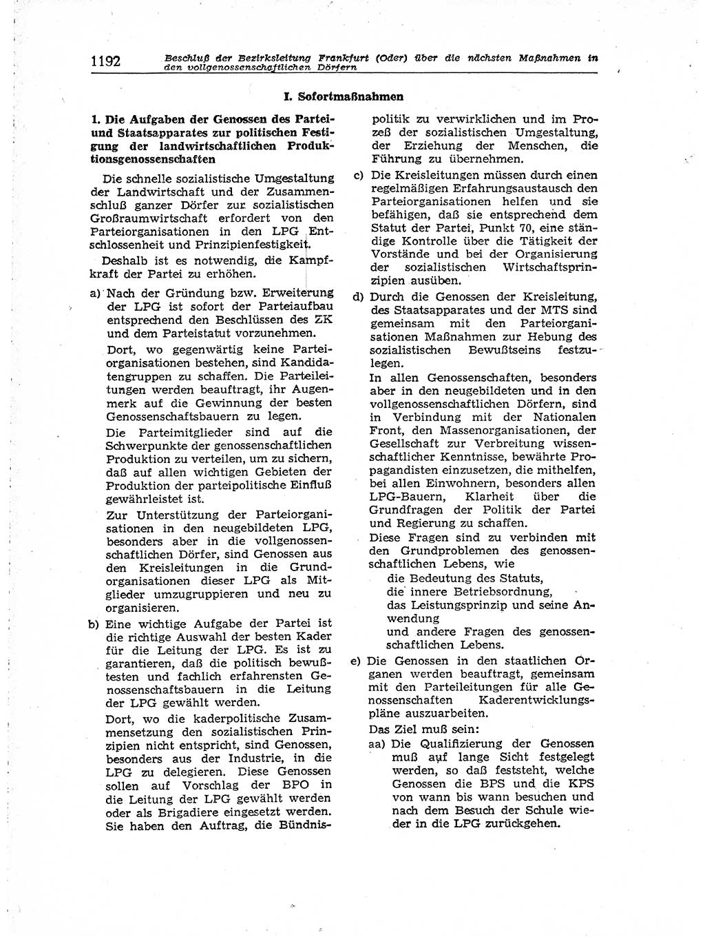 Neuer Weg (NW), Organ des Zentralkomitees (ZK) der SED (Sozialistische Einheitspartei Deutschlands) für Fragen des Parteiaufbaus und des Parteilebens, [Deutsche Demokratische Republik (DDR)] 13. Jahrgang 1958, Seite 1192 (NW ZK SED DDR 1958, S. 1192)