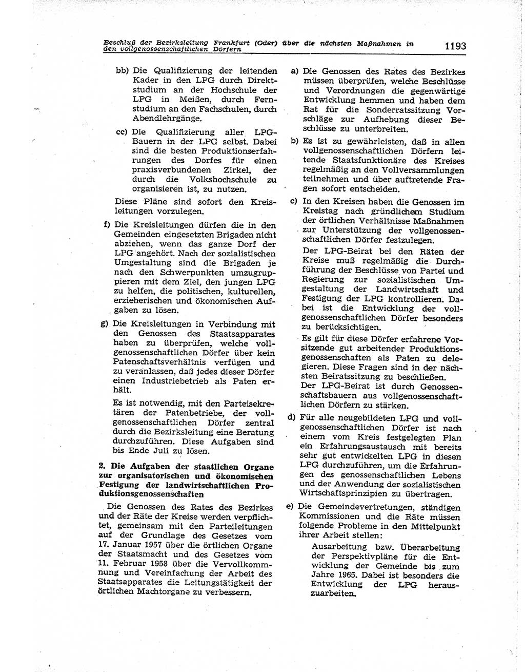 Neuer Weg (NW), Organ des Zentralkomitees (ZK) der SED (Sozialistische Einheitspartei Deutschlands) für Fragen des Parteiaufbaus und des Parteilebens, [Deutsche Demokratische Republik (DDR)] 13. Jahrgang 1958, Seite 1193 (NW ZK SED DDR 1958, S. 1193)