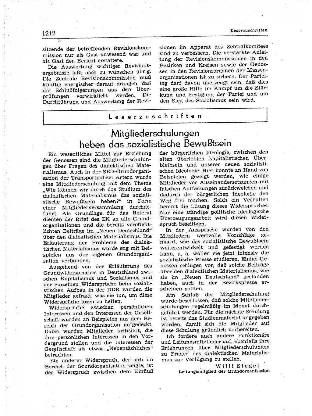 Neuer Weg (NW), Organ des Zentralkomitees (ZK) der SED (Sozialistische Einheitspartei Deutschlands) für Fragen des Parteiaufbaus und des Parteilebens, [Deutsche Demokratische Republik (DDR)] 13. Jahrgang 1958, Seite 1212 (NW ZK SED DDR 1958, S. 1212)
