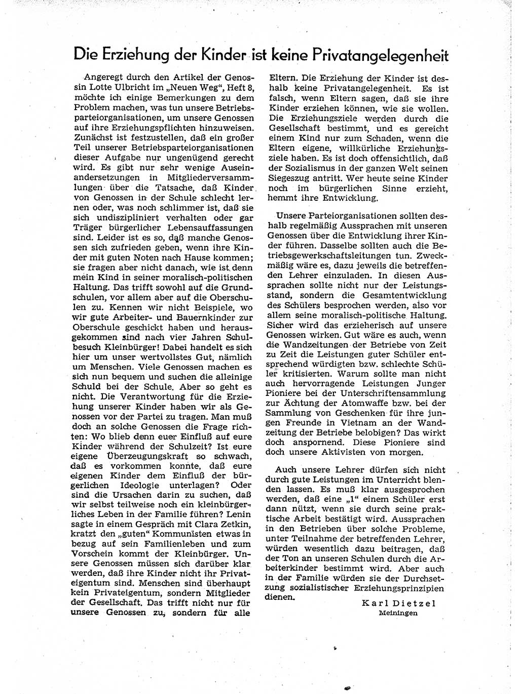 Neuer Weg (NW), Organ des Zentralkomitees (ZK) der SED (Sozialistische Einheitspartei Deutschlands) für Fragen des Parteiaufbaus und des Parteilebens, [Deutsche Demokratische Republik (DDR)] 13. Jahrgang 1958, Seite 1213 (NW ZK SED DDR 1958, S. 1213)