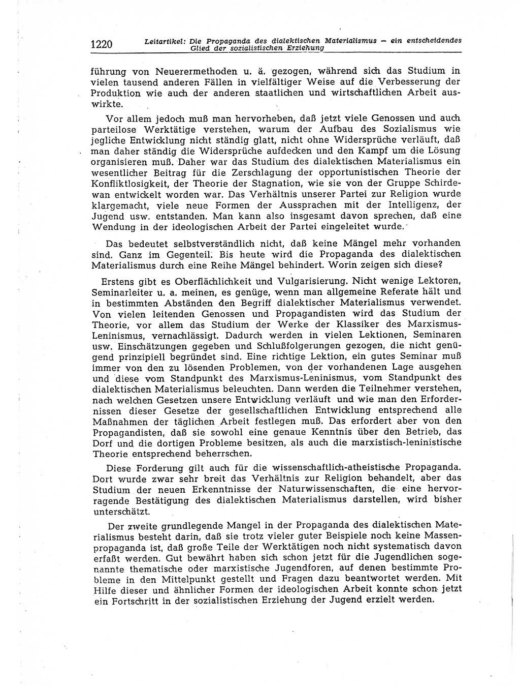 Neuer Weg (NW), Organ des Zentralkomitees (ZK) der SED (Sozialistische Einheitspartei Deutschlands) für Fragen des Parteiaufbaus und des Parteilebens, [Deutsche Demokratische Republik (DDR)] 13. Jahrgang 1958, Seite 1220 (NW ZK SED DDR 1958, S. 1220)