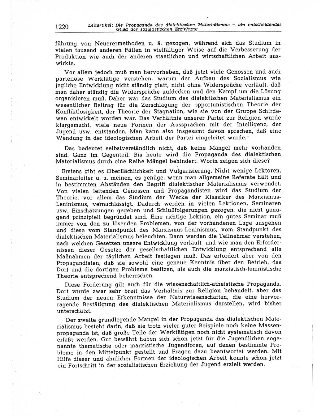 Neuer Weg (NW), Organ des Zentralkomitees (ZK) der SED (Sozialistische Einheitspartei Deutschlands) für Fragen des Parteiaufbaus und des Parteilebens, [Deutsche Demokratische Republik (DDR)] 13. Jahrgang 1958, Seite 1220 (NW ZK SED DDR 1958, S. 1220)