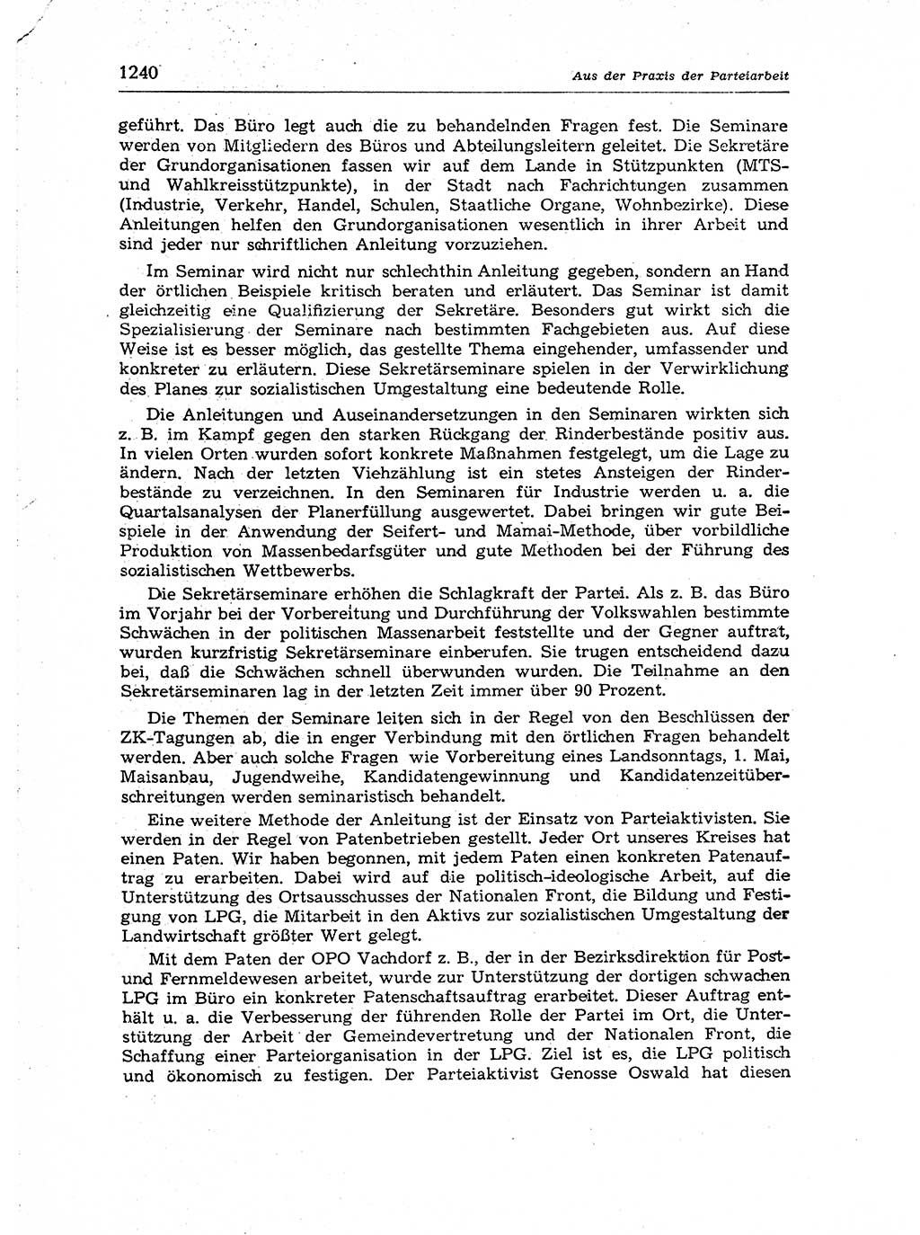 Neuer Weg (NW), Organ des Zentralkomitees (ZK) der SED (Sozialistische Einheitspartei Deutschlands) für Fragen des Parteiaufbaus und des Parteilebens, [Deutsche Demokratische Republik (DDR)] 13. Jahrgang 1958, Seite 1240 (NW ZK SED DDR 1958, S. 1240)