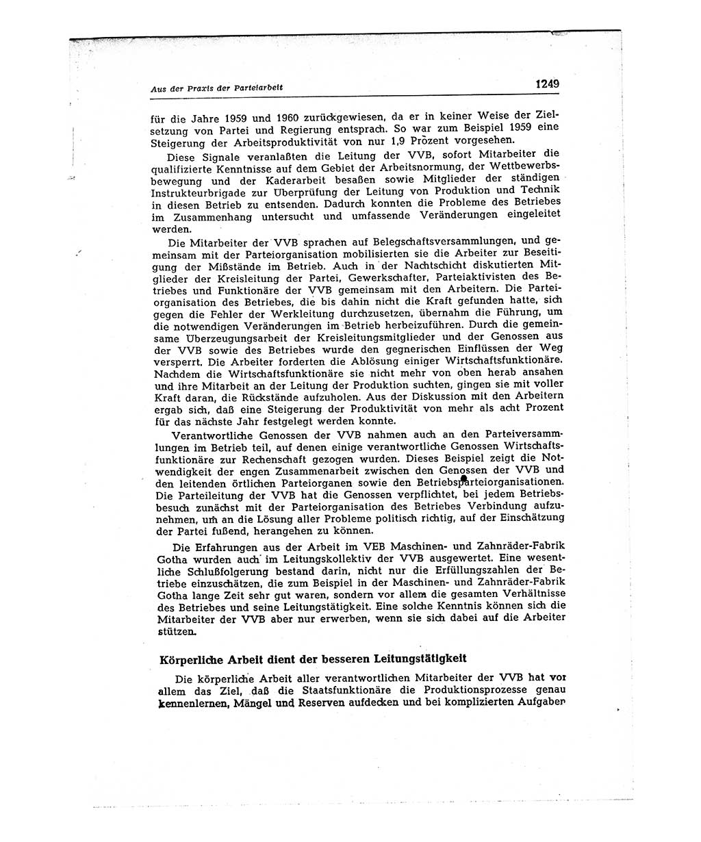 Neuer Weg (NW), Organ des Zentralkomitees (ZK) der SED (Sozialistische Einheitspartei Deutschlands) für Fragen des Parteiaufbaus und des Parteilebens, [Deutsche Demokratische Republik (DDR)] 13. Jahrgang 1958, Seite 1249 (NW ZK SED DDR 1958, S. 1249)