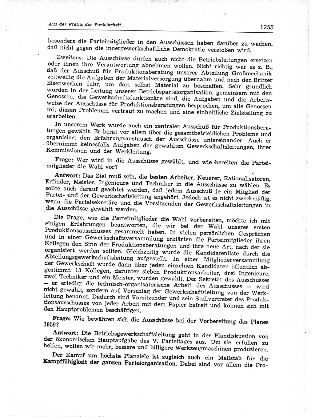 Neuer Weg (NW), Organ des Zentralkomitees (ZK) der SED (Sozialistische Einheitspartei Deutschlands) für Fragen des Parteiaufbaus und des Parteilebens, [Deutsche Demokratische Republik (DDR)] 13. Jahrgang 1958, Seite 1255 (NW ZK SED DDR 1958, S. 1255)