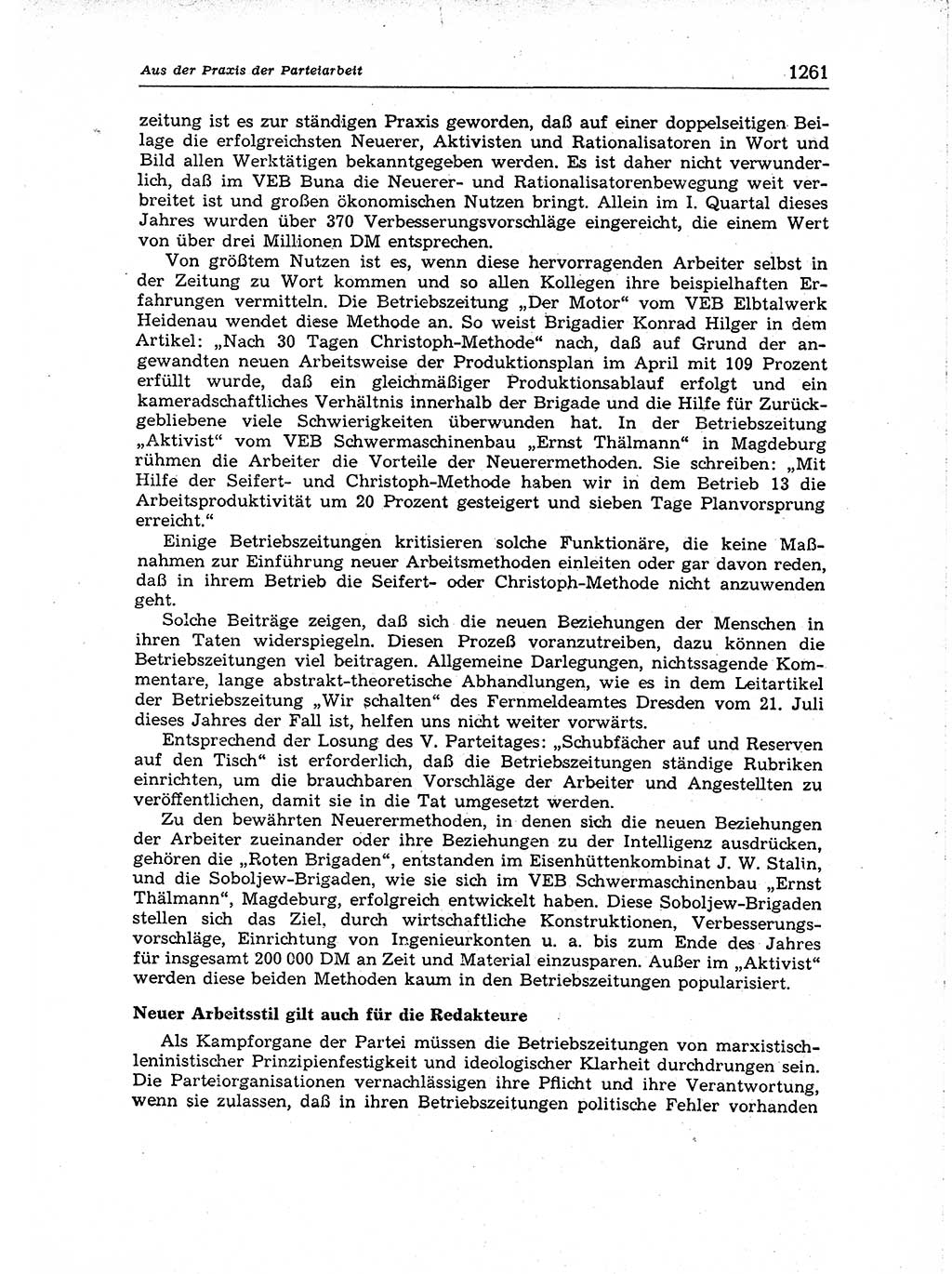 Neuer Weg (NW), Organ des Zentralkomitees (ZK) der SED (Sozialistische Einheitspartei Deutschlands) für Fragen des Parteiaufbaus und des Parteilebens, [Deutsche Demokratische Republik (DDR)] 13. Jahrgang 1958, Seite 1261 (NW ZK SED DDR 1958, S. 1261)