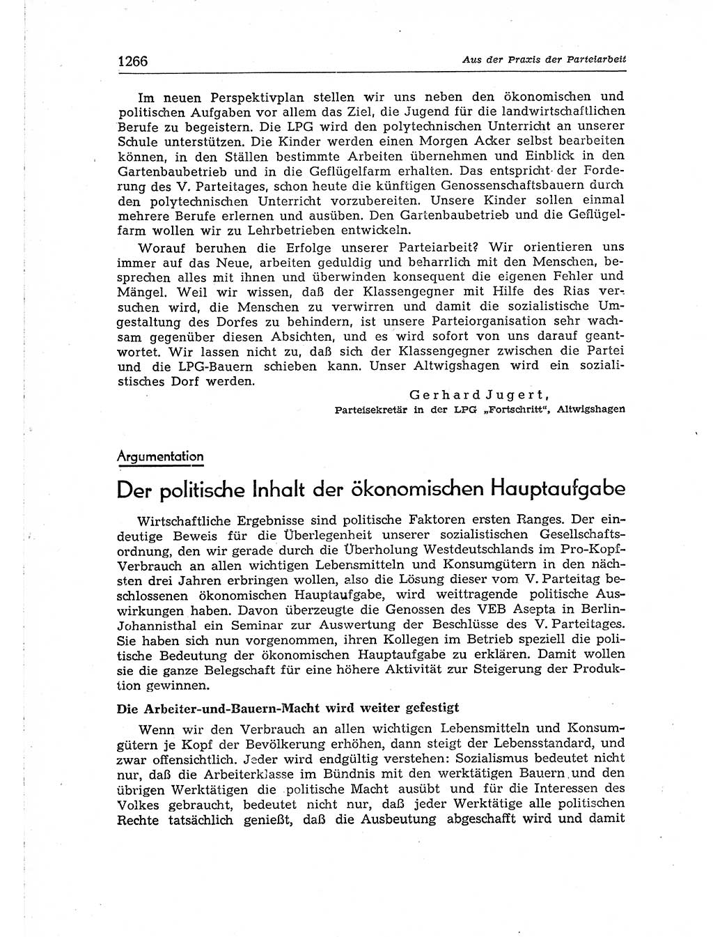 Neuer Weg (NW), Organ des Zentralkomitees (ZK) der SED (Sozialistische Einheitspartei Deutschlands) für Fragen des Parteiaufbaus und des Parteilebens, [Deutsche Demokratische Republik (DDR)] 13. Jahrgang 1958, Seite 1266 (NW ZK SED DDR 1958, S. 1266)