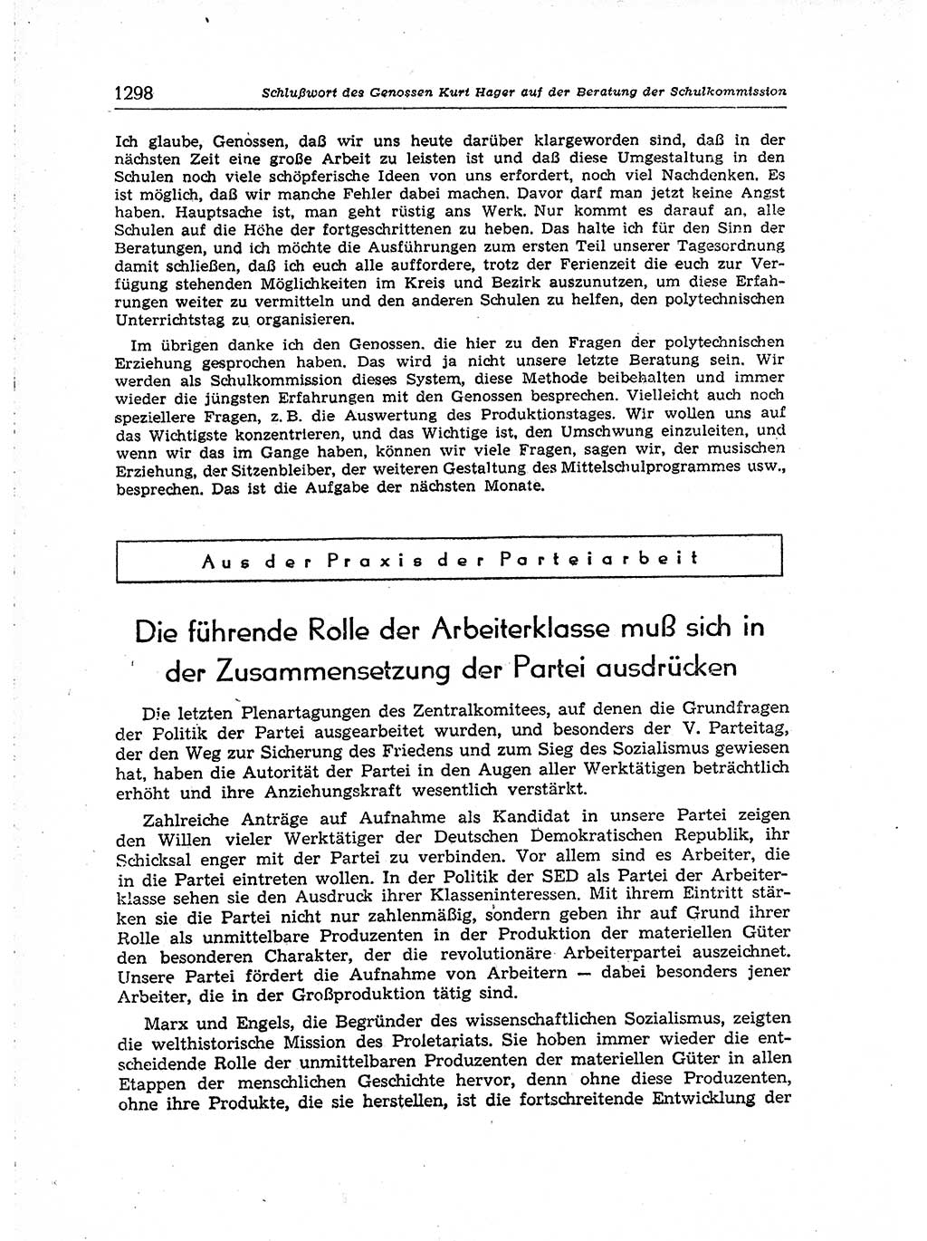 Neuer Weg (NW), Organ des Zentralkomitees (ZK) der SED (Sozialistische Einheitspartei Deutschlands) für Fragen des Parteiaufbaus und des Parteilebens, [Deutsche Demokratische Republik (DDR)] 13. Jahrgang 1958, Seite 1298 (NW ZK SED DDR 1958, S. 1298)