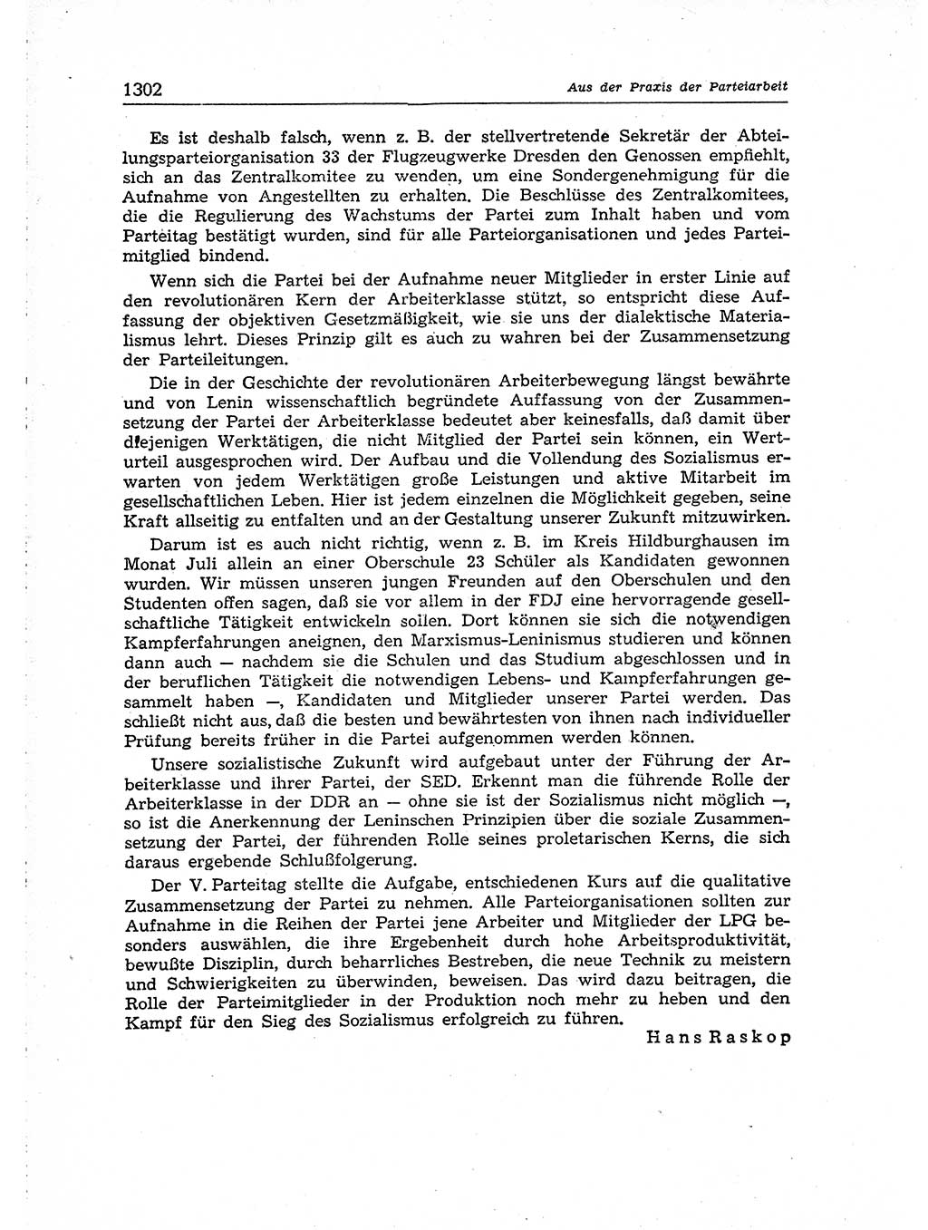Neuer Weg (NW), Organ des Zentralkomitees (ZK) der SED (Sozialistische Einheitspartei Deutschlands) für Fragen des Parteiaufbaus und des Parteilebens, [Deutsche Demokratische Republik (DDR)] 13. Jahrgang 1958, Seite 1302 (NW ZK SED DDR 1958, S. 1302)