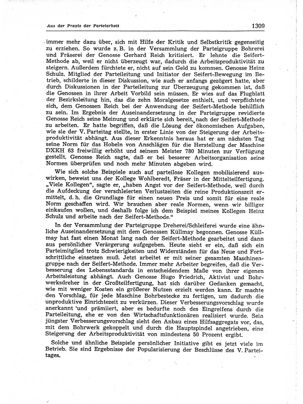Neuer Weg (NW), Organ des Zentralkomitees (ZK) der SED (Sozialistische Einheitspartei Deutschlands) für Fragen des Parteiaufbaus und des Parteilebens, [Deutsche Demokratische Republik (DDR)] 13. Jahrgang 1958, Seite 1309 (NW ZK SED DDR 1958, S. 1309)