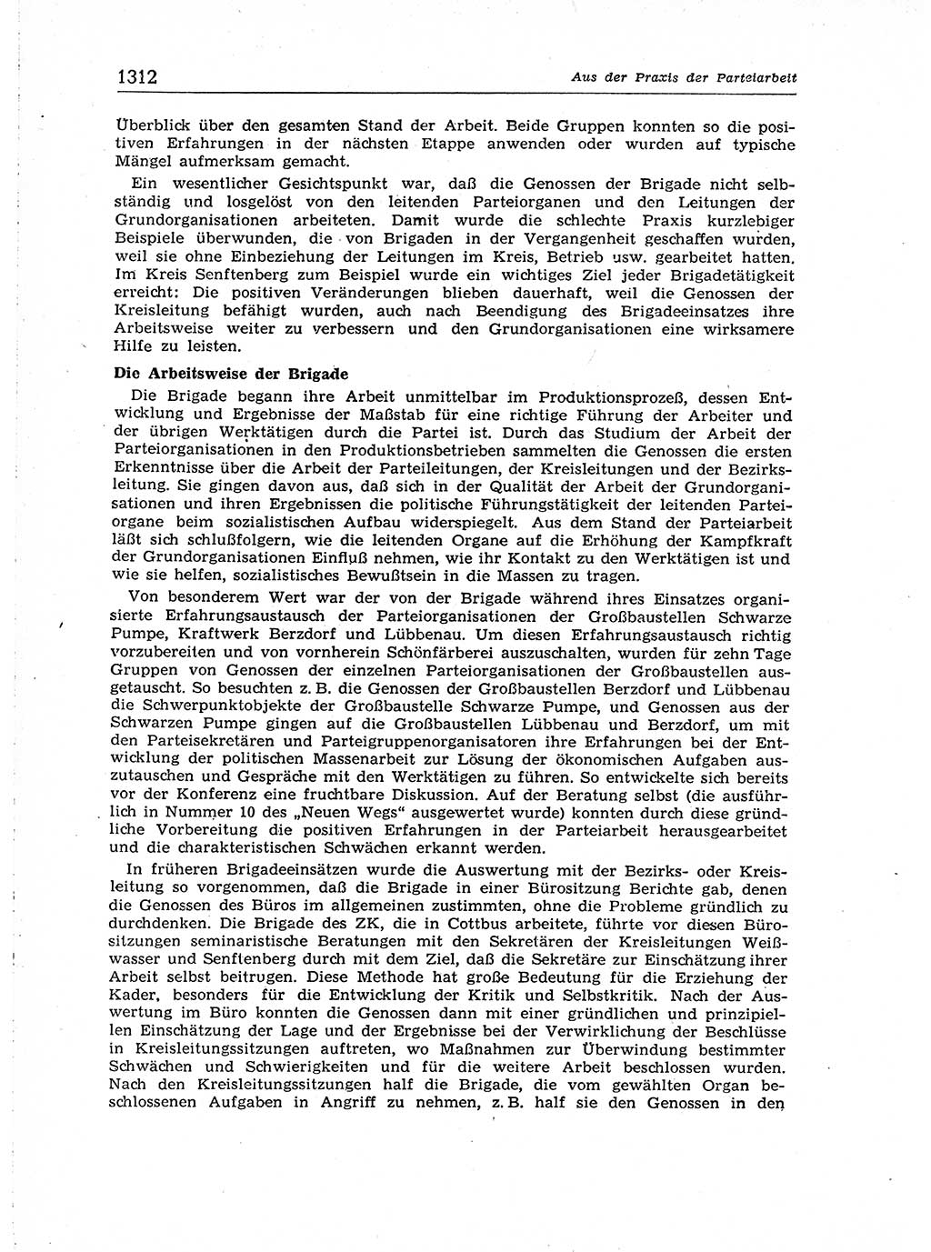 Neuer Weg (NW), Organ des Zentralkomitees (ZK) der SED (Sozialistische Einheitspartei Deutschlands) für Fragen des Parteiaufbaus und des Parteilebens, [Deutsche Demokratische Republik (DDR)] 13. Jahrgang 1958, Seite 1312 (NW ZK SED DDR 1958, S. 1312)