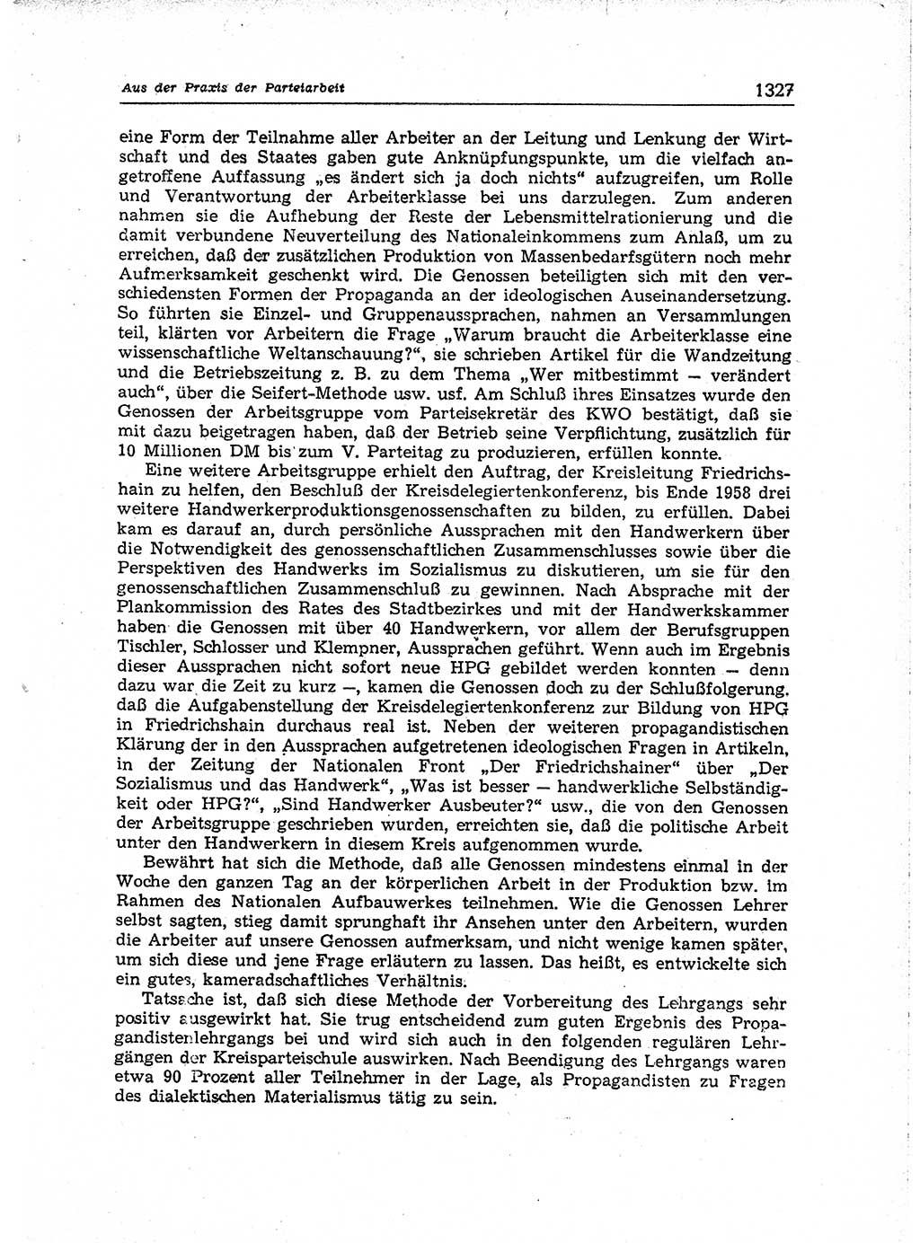 Neuer Weg (NW), Organ des Zentralkomitees (ZK) der SED (Sozialistische Einheitspartei Deutschlands) für Fragen des Parteiaufbaus und des Parteilebens, [Deutsche Demokratische Republik (DDR)] 13. Jahrgang 1958, Seite 1327 (NW ZK SED DDR 1958, S. 1327)