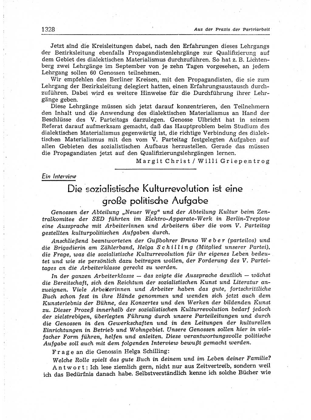 Neuer Weg (NW), Organ des Zentralkomitees (ZK) der SED (Sozialistische Einheitspartei Deutschlands) für Fragen des Parteiaufbaus und des Parteilebens, [Deutsche Demokratische Republik (DDR)] 13. Jahrgang 1958, Seite 1328 (NW ZK SED DDR 1958, S. 1328)