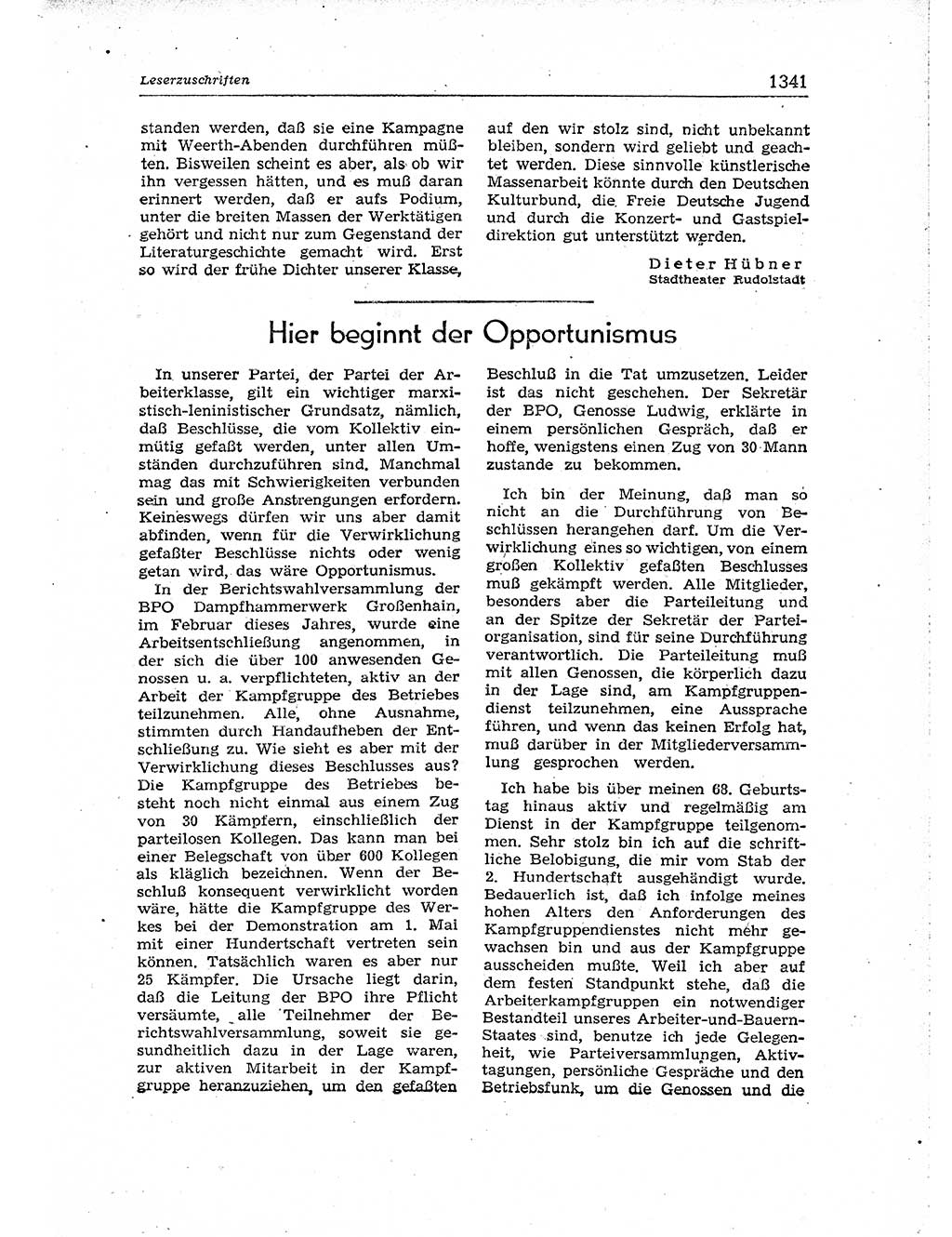 Neuer Weg (NW), Organ des Zentralkomitees (ZK) der SED (Sozialistische Einheitspartei Deutschlands) für Fragen des Parteiaufbaus und des Parteilebens, [Deutsche Demokratische Republik (DDR)] 13. Jahrgang 1958, Seite 1341 (NW ZK SED DDR 1958, S. 1341)