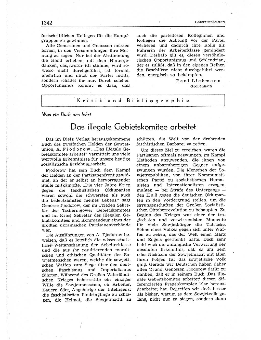 Neuer Weg (NW), Organ des Zentralkomitees (ZK) der SED (Sozialistische Einheitspartei Deutschlands) für Fragen des Parteiaufbaus und des Parteilebens, [Deutsche Demokratische Republik (DDR)] 13. Jahrgang 1958, Seite 1342 (NW ZK SED DDR 1958, S. 1342)